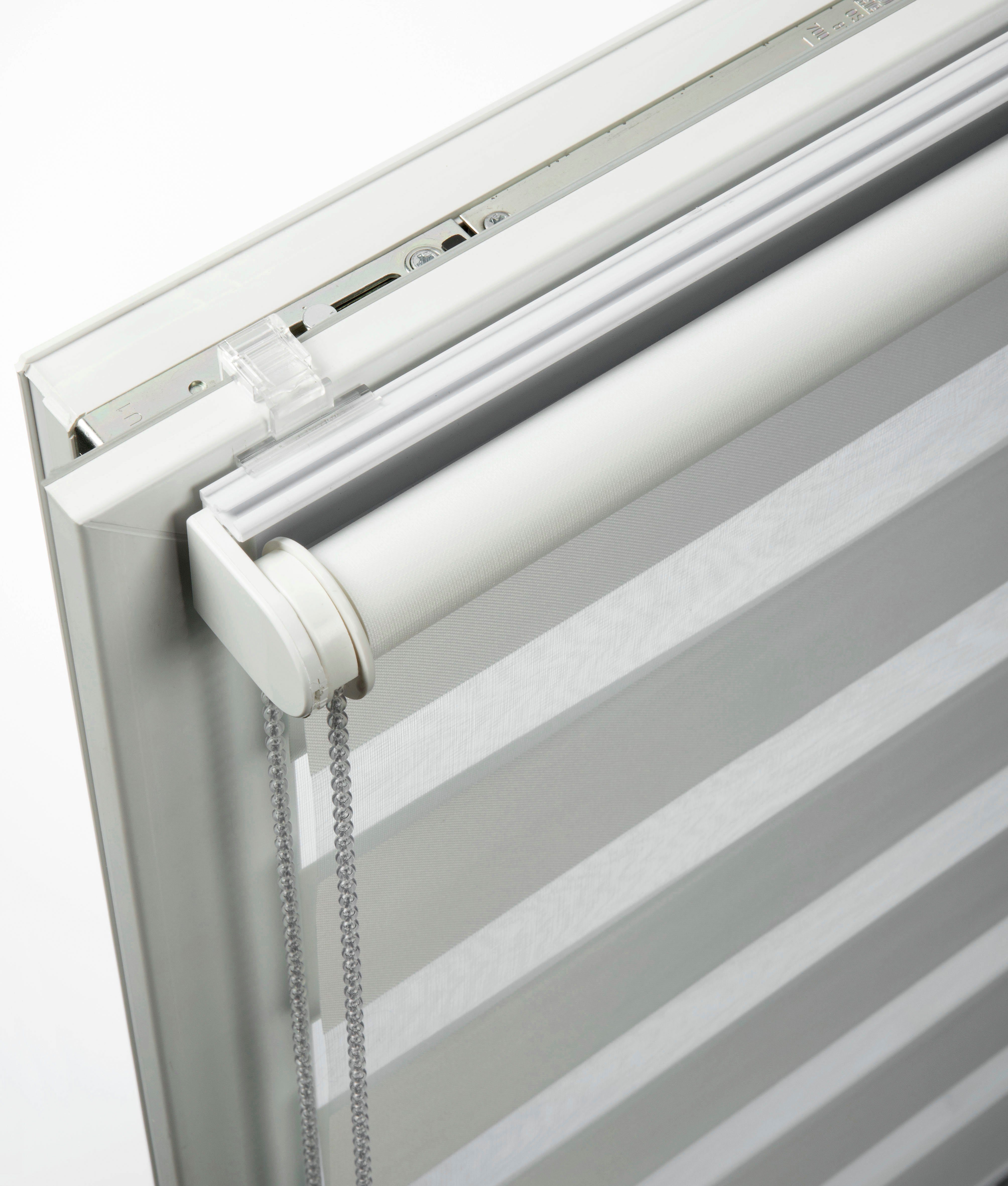 Doppelrollo Tilda, SCHÖNER WOHNEN-Kollektion, transparent, mit Bohren/ohne Bohren, freihängend, Klemmfix, geklemmt, silberne oder weiße Rollo-Technik