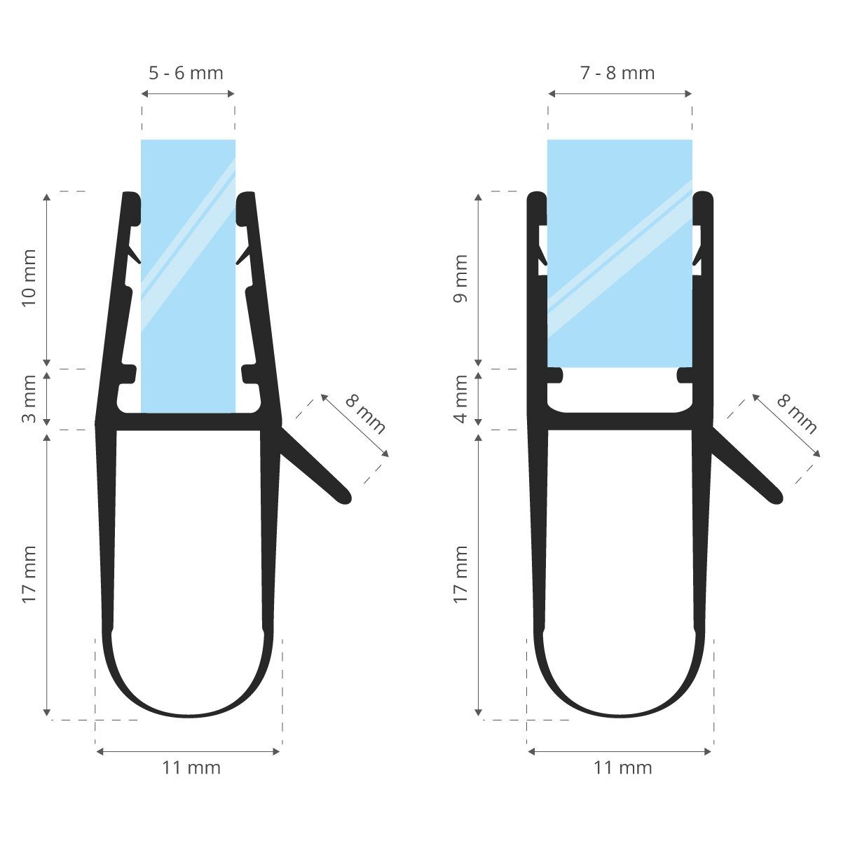 STEIGNER Duschdichtung 30cm Vorgebogene Ersatzdichtung für Runddusche, L: 3 günstig online kaufen