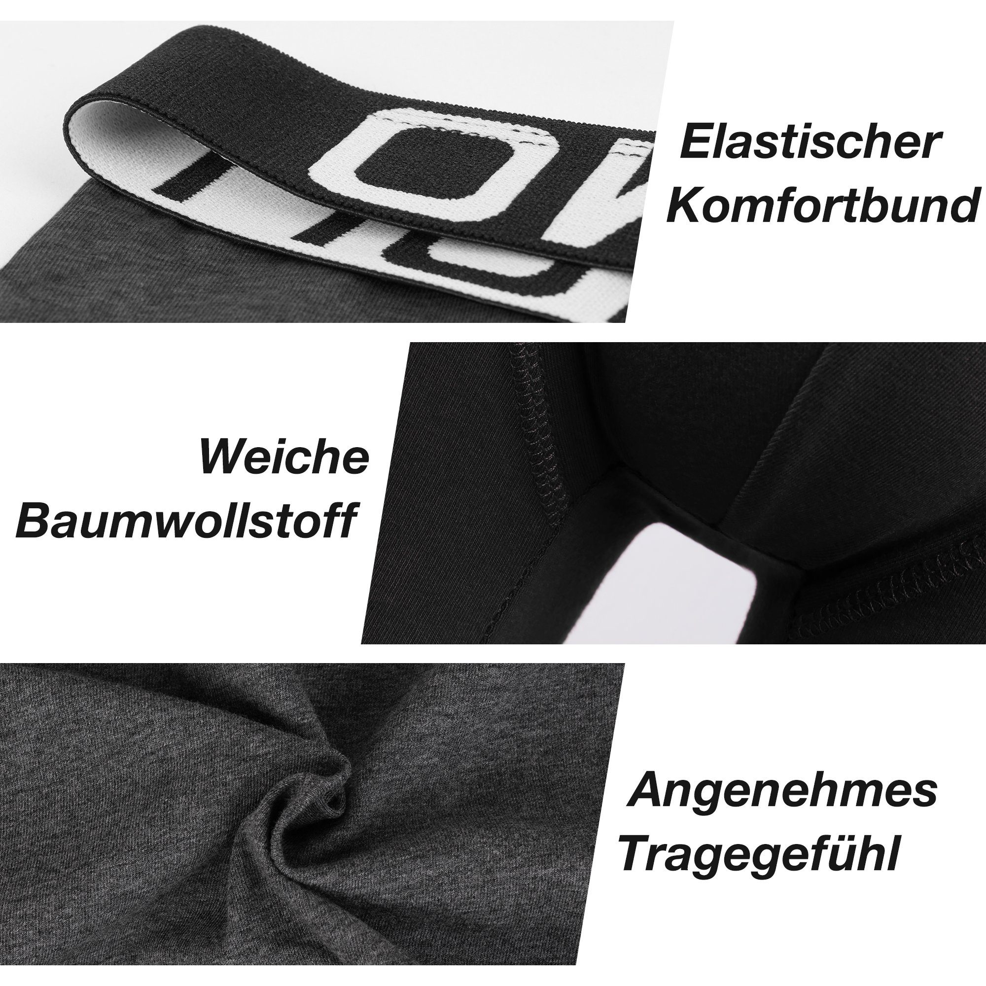 L&K Boxershorts 1119 klassischen Schwarz Boxershorts Unifarben Baumwolle (12er-Pack) aus Herren