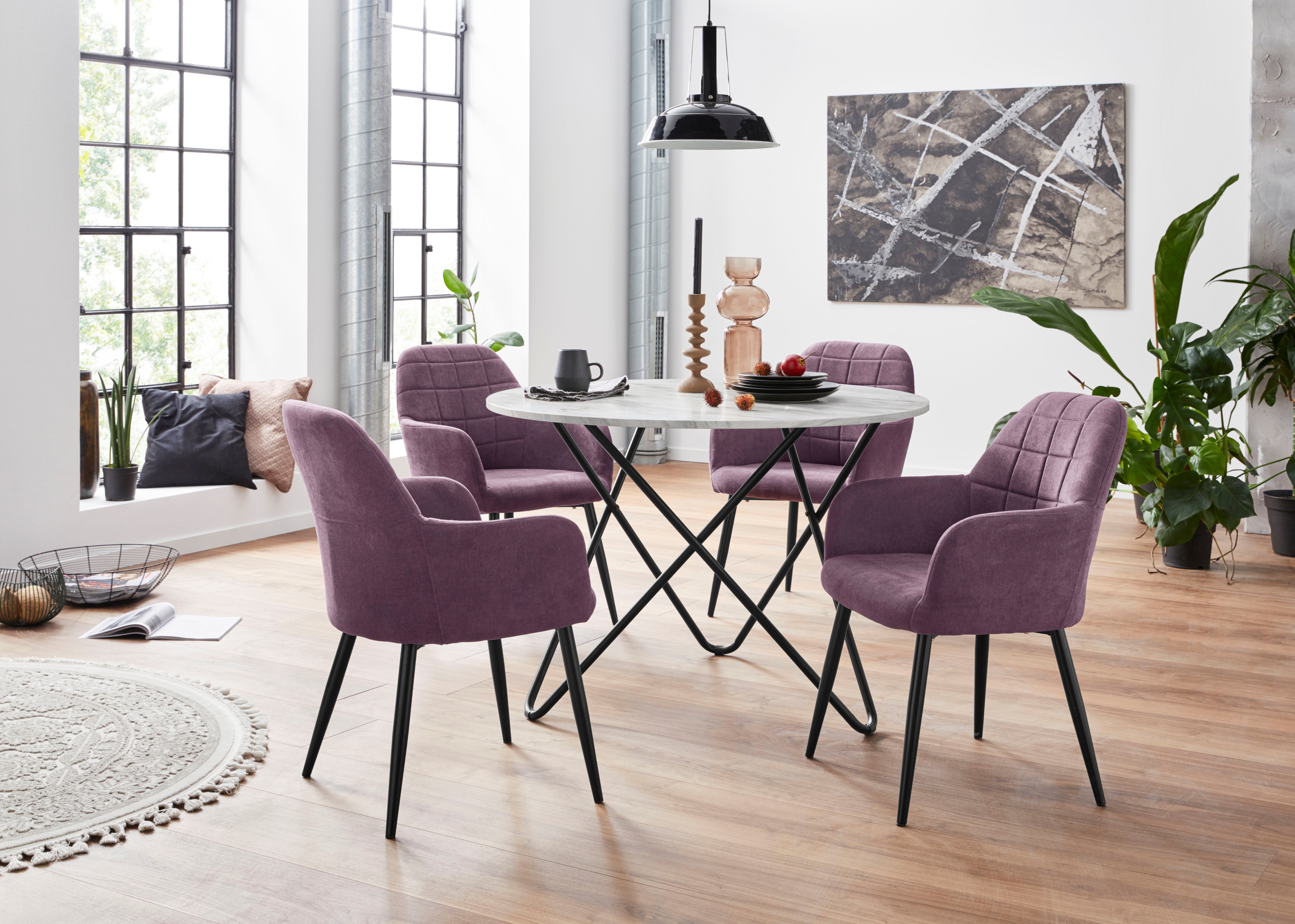 Essgruppe, mit 4 Stühle, Tischplatte in Marmoroptik online kaufen | OTTO
