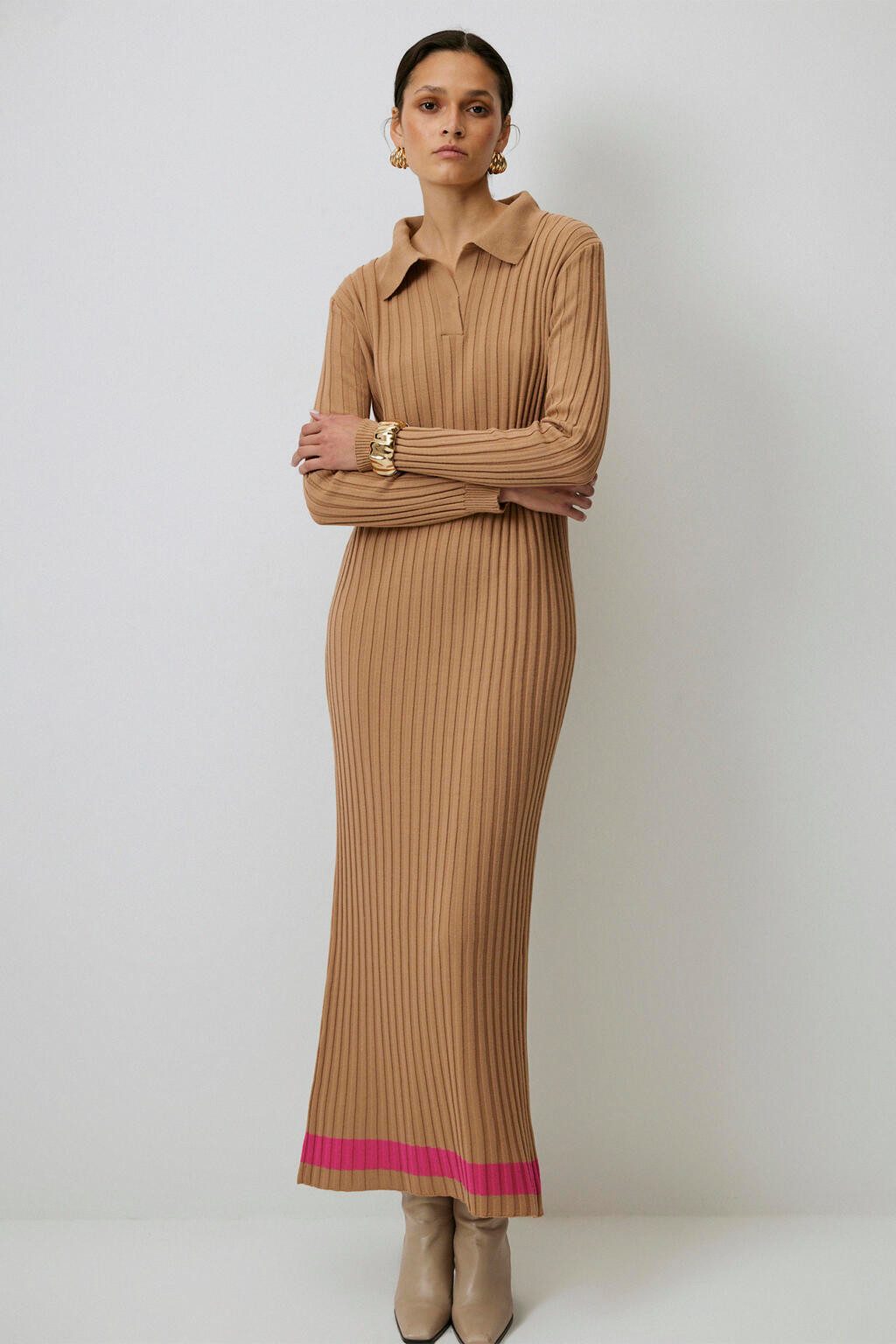 touche prive Maxikleid STRICKKLEID MIT POLOKRAGEN günstig online kaufen