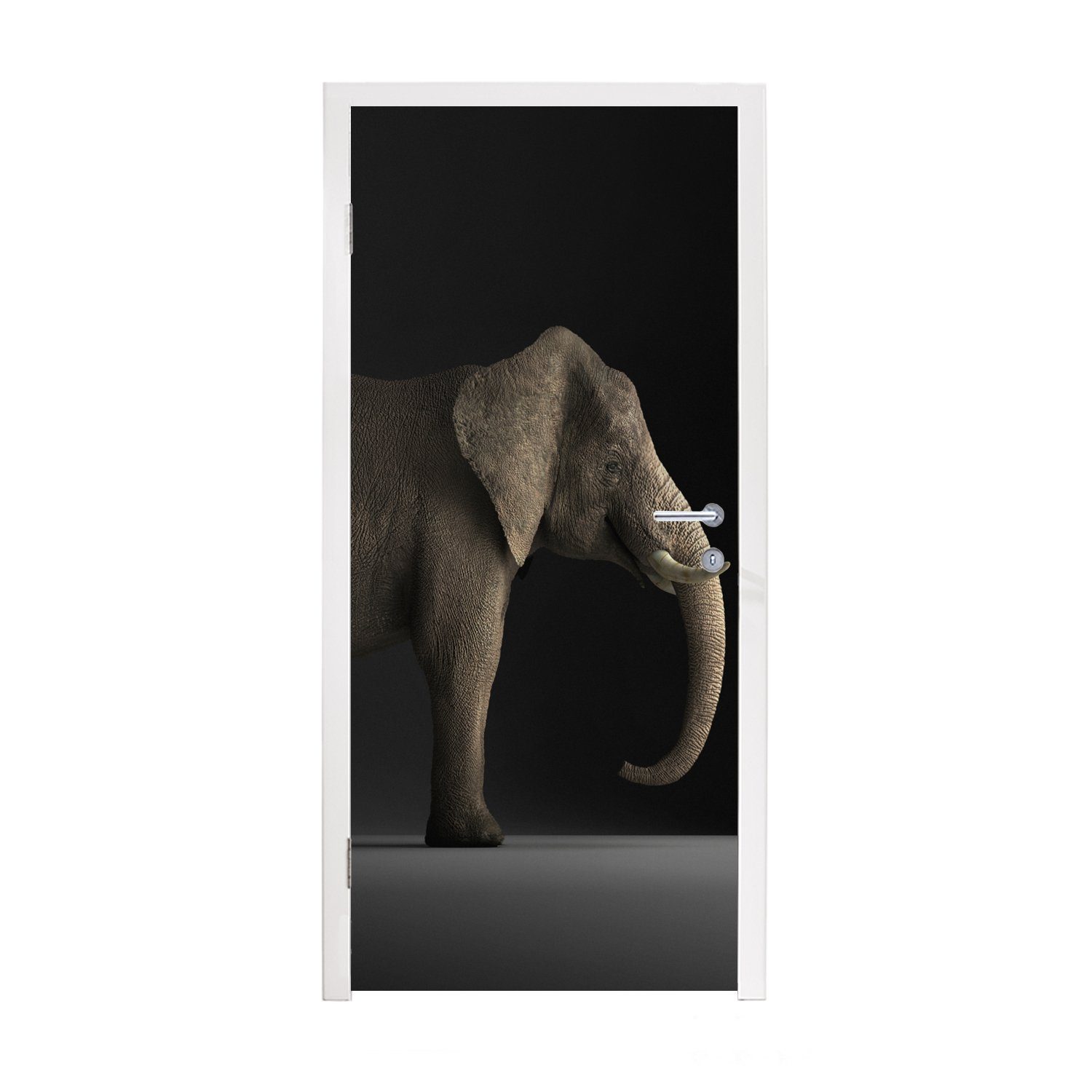 Elefant (1 MuchoWow Fototapete 75x205 bedruckt, cm - - Matt, Tiere für Tür, Türaufkleber, Licht, Türtapete St),