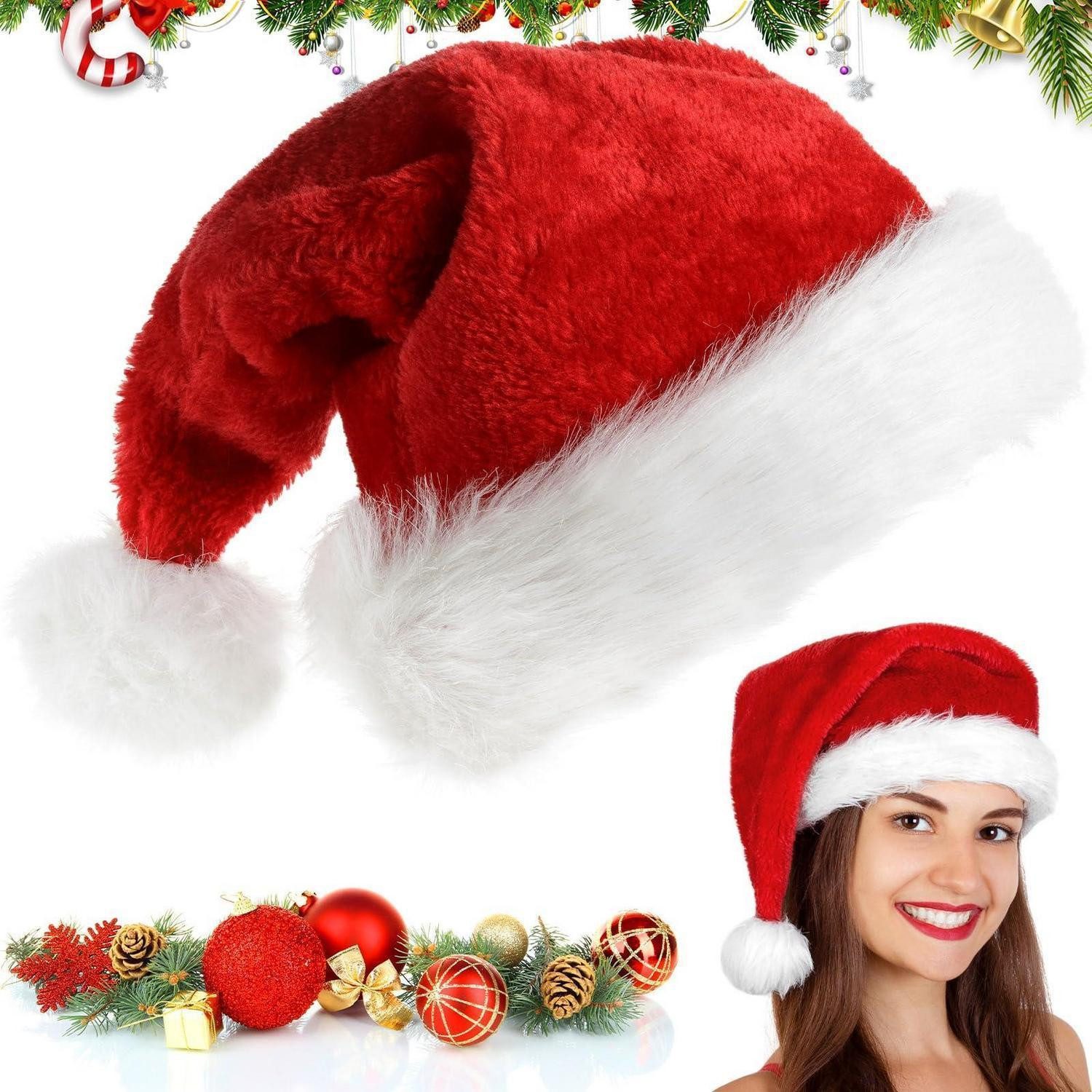 LuxusKollektion Kostüm Weihnachtsmütze Nikolausmütze Rot/Weiß Erwachsene