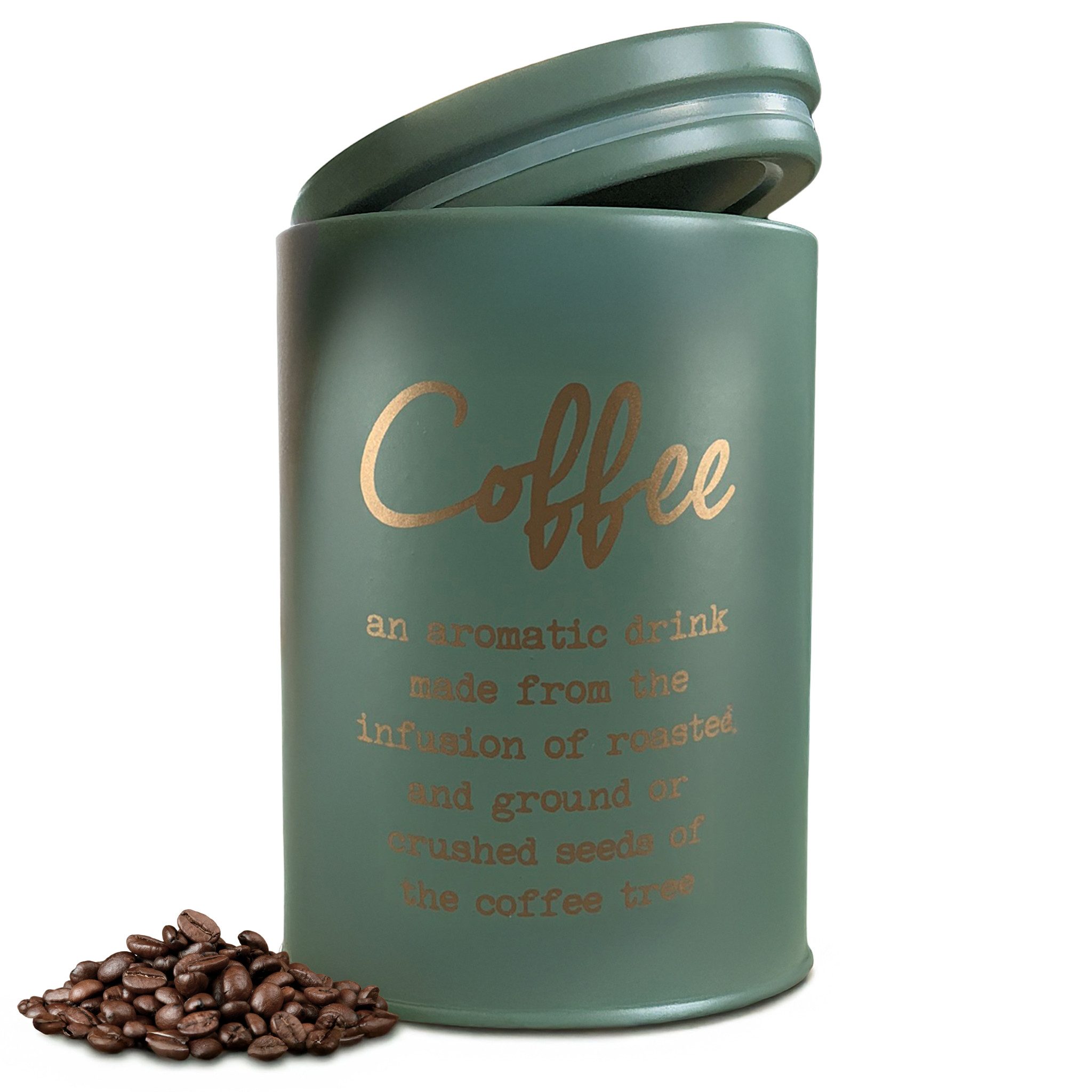 matches21 HOME & HOBBY Vorratsdose Kaffeedose Stahl mit Deckel als Vorratsdose Ø 11 x 15 cm, Metall, (1-tlg), Luftdichter Behälter, grüne Aufbewahrungsdose