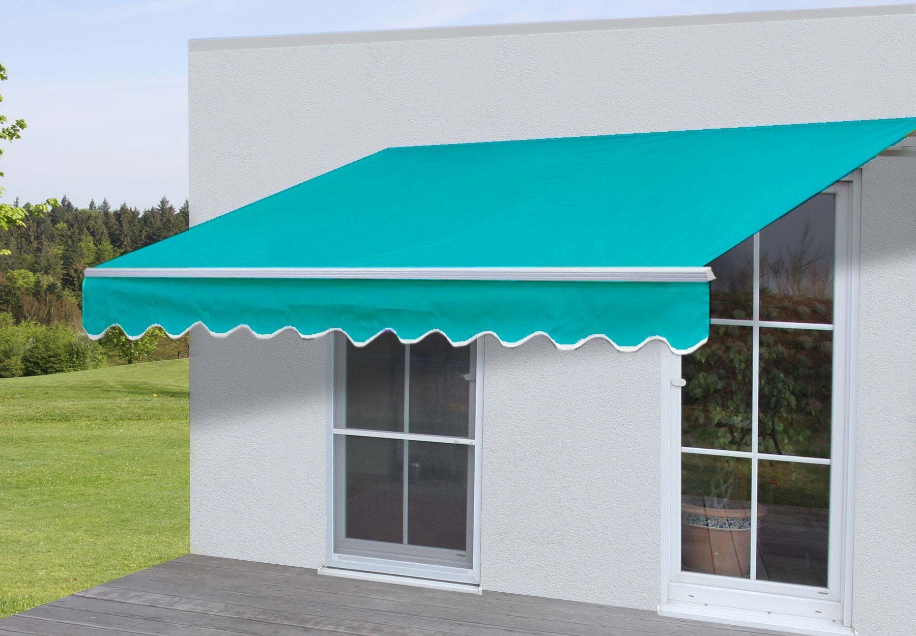 MCW Gelenkarmmarkise MCW-E49 Inklusive Volant, UV-Schutz 50