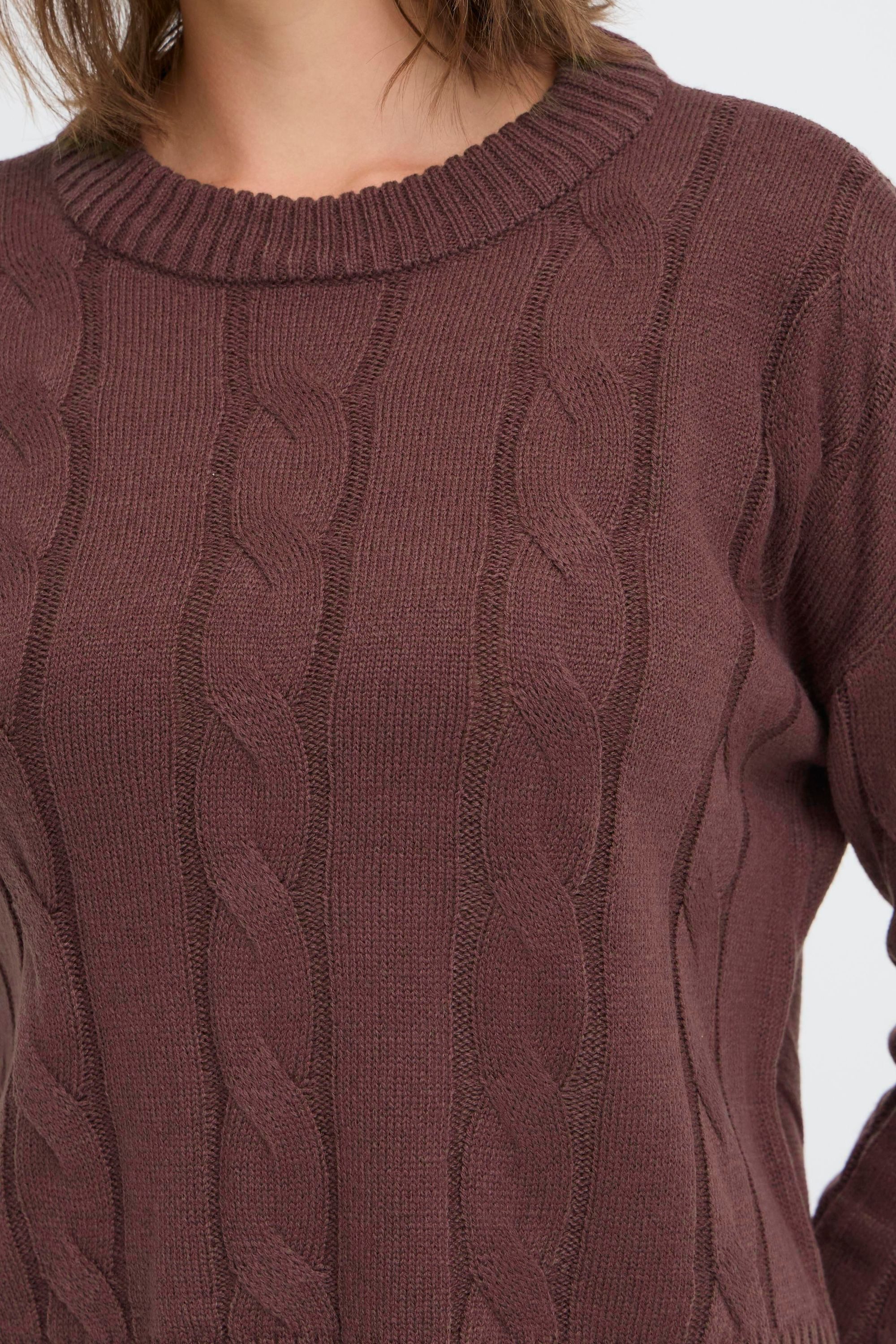 OXMO Strickpullover OXKimni Kuscheliger Pullover mit Zopfmuster