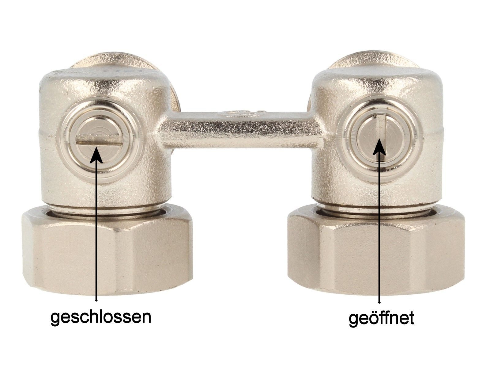 tecuro Heizkörper Hahnblock-Verschraubung für 2-Rohrbetrieb, 50 mm, Eckform günstig online kaufen