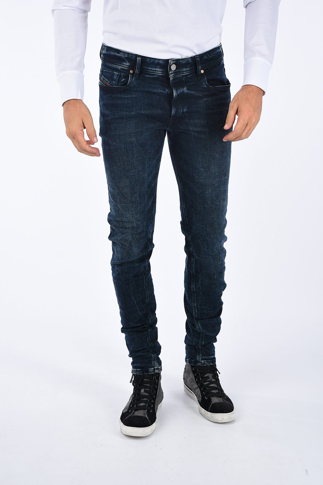 Skinny-fit-Jeans Diesel Herren Röhrenjeans SLEENKER 084VR Dark Wash