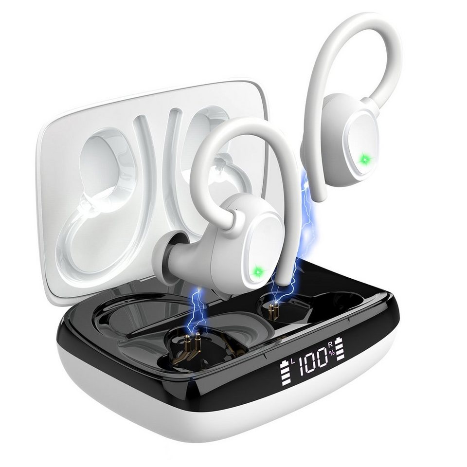 Yuede Bluetooth 5.3 Sportkopfhörer,IP7 Wasserdicht Earbuds In-Ear-Kopfhörer  (24H Immersive Bass, mit Digital LED Display, ENC HD Anruf One Step  Pairing, 13-mm-Schwingspule)