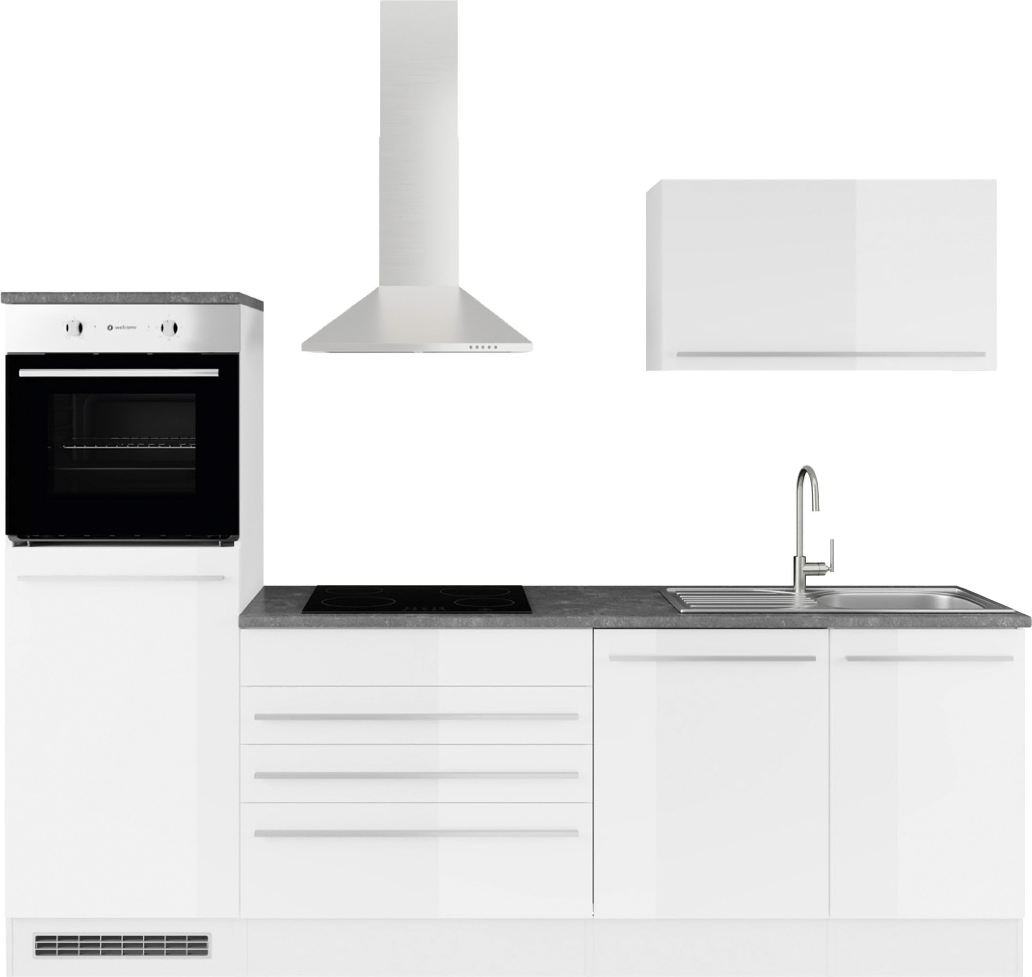 BASIC by Balculina Küchenzeile Jazz, Breite 260 cm, wahlweise mit E-Geräten