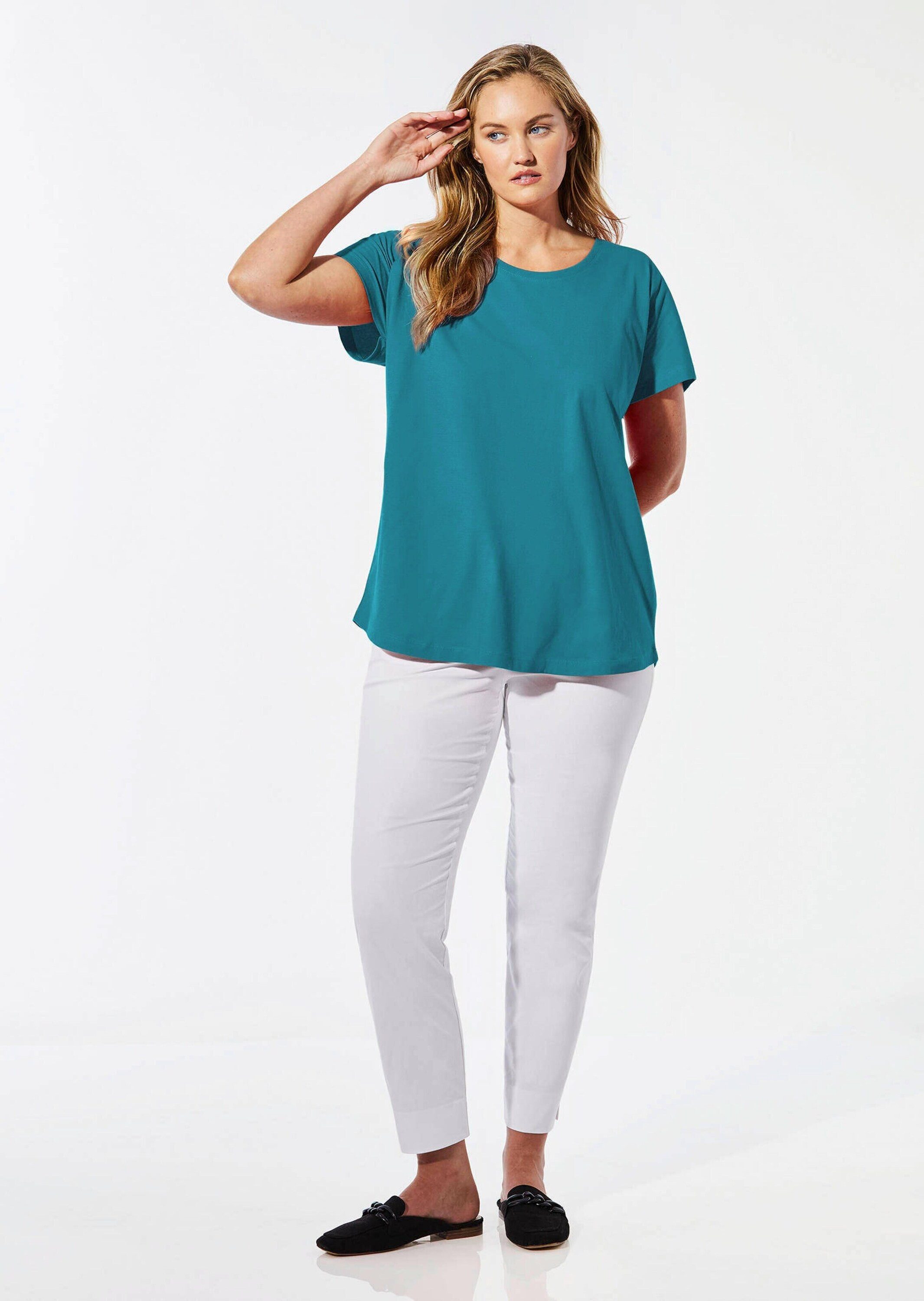 GOLDNER T-Shirt Shirt mit Rundhalsausschnitt (CURVY, CURVY) günstig online kaufen