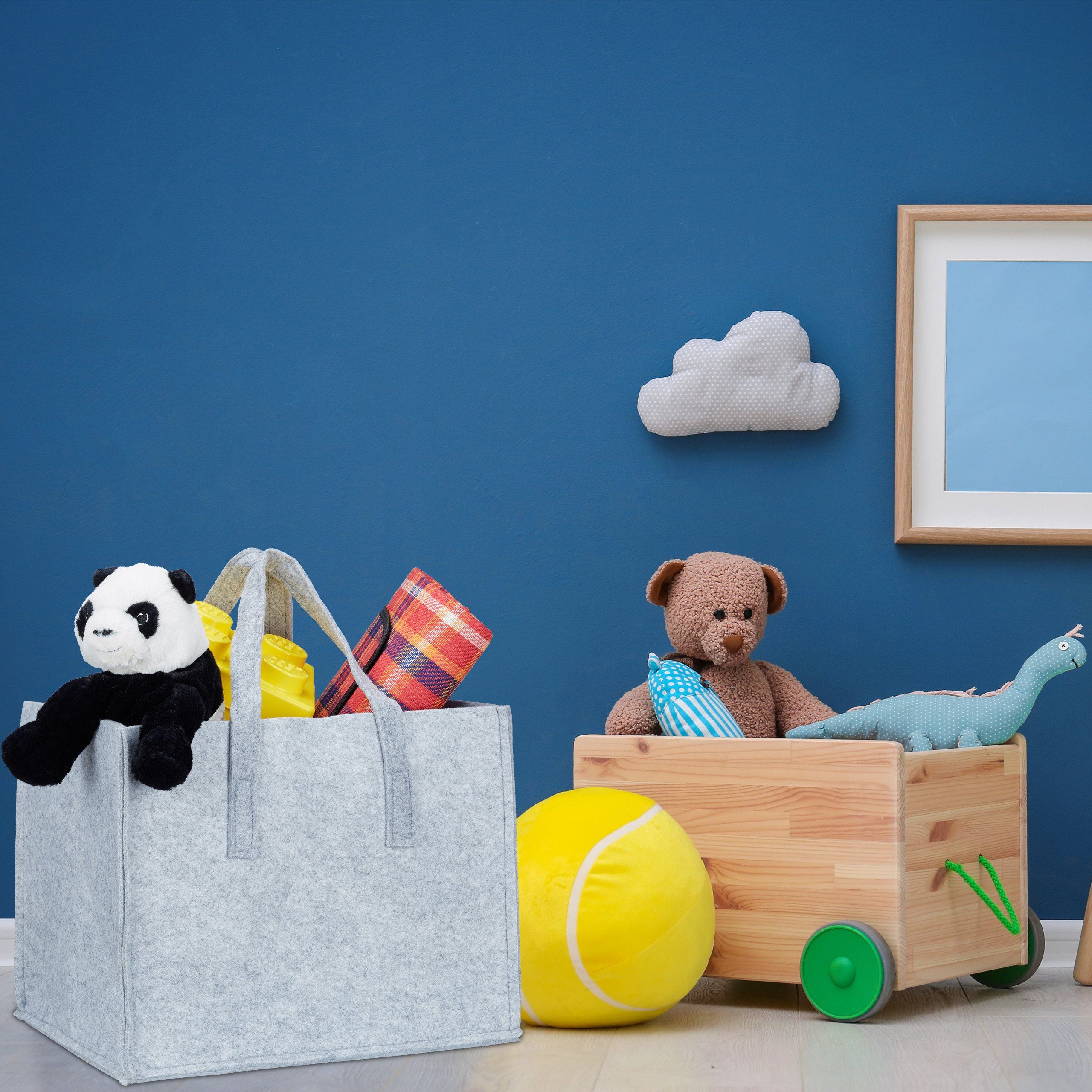 relaxdays Kaminholzkorb aus Filz, Grau günstig online kaufen