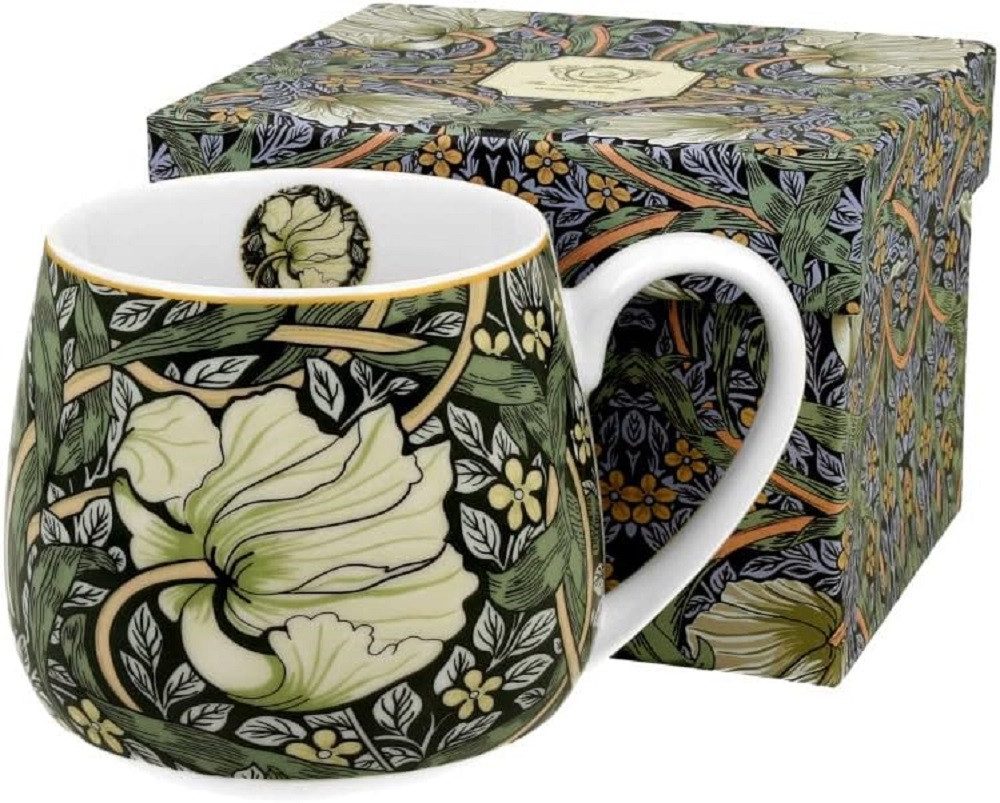 Duo-Gift Becher Fass Blumen Mug/ Barrel / Tee/KaffeeTasse / Tiere / Vogel Fassbecher, 1-tlg., Porzellan : Blumen Kollektion, mit Geschenkbox / Ideal als Geschenk