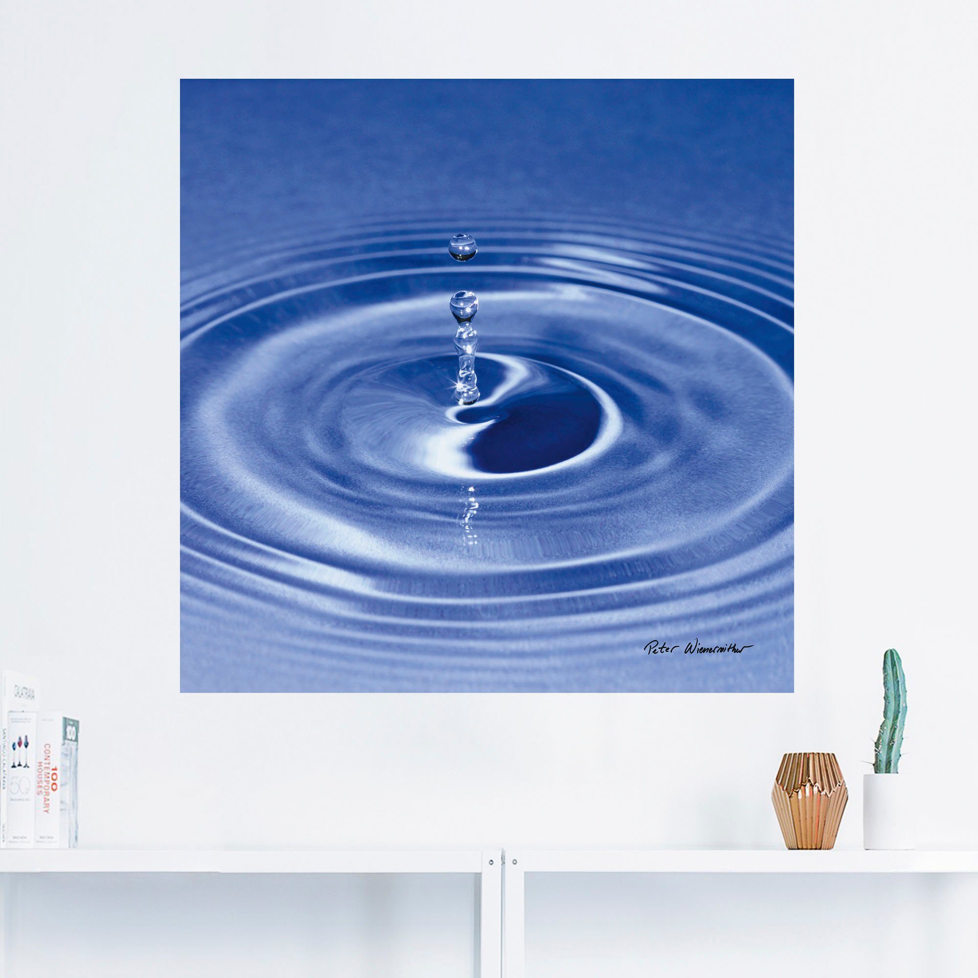 Leinwandbild, versch. (1 Poster als Wandaufkleber Alubild, Wandbild Produktarten Größen Größen, oder Wassertropfen, Artland Zen Verschiedene in St), &