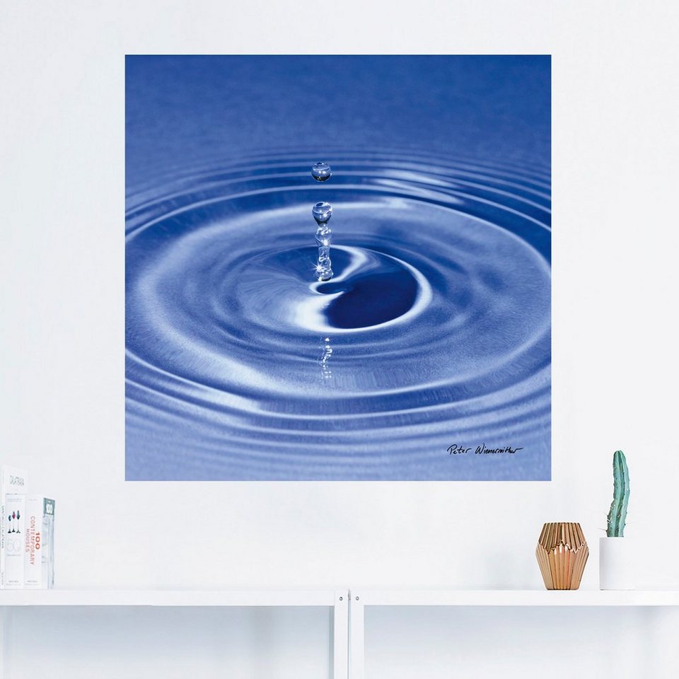 Artland Wandbild Wassertropfen, Zen (1 St), als Alubild, Leinwandbild,  Wandaufkleber oder Poster in versch. Größen, Verschiedene Größen &  Produktarten