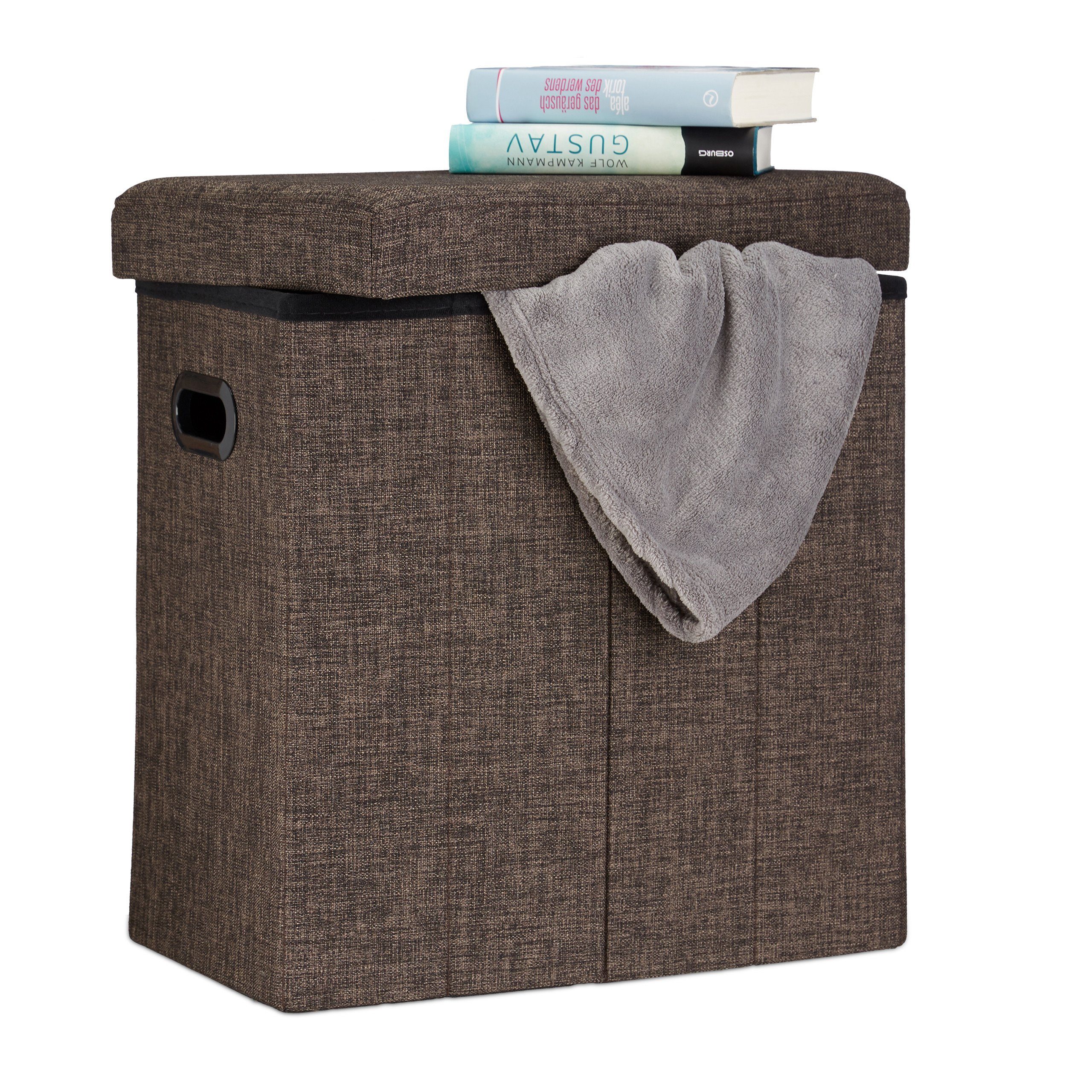 relaxdays Sitzhocker Faltbarer Sitzhocker, Braun günstig online kaufen