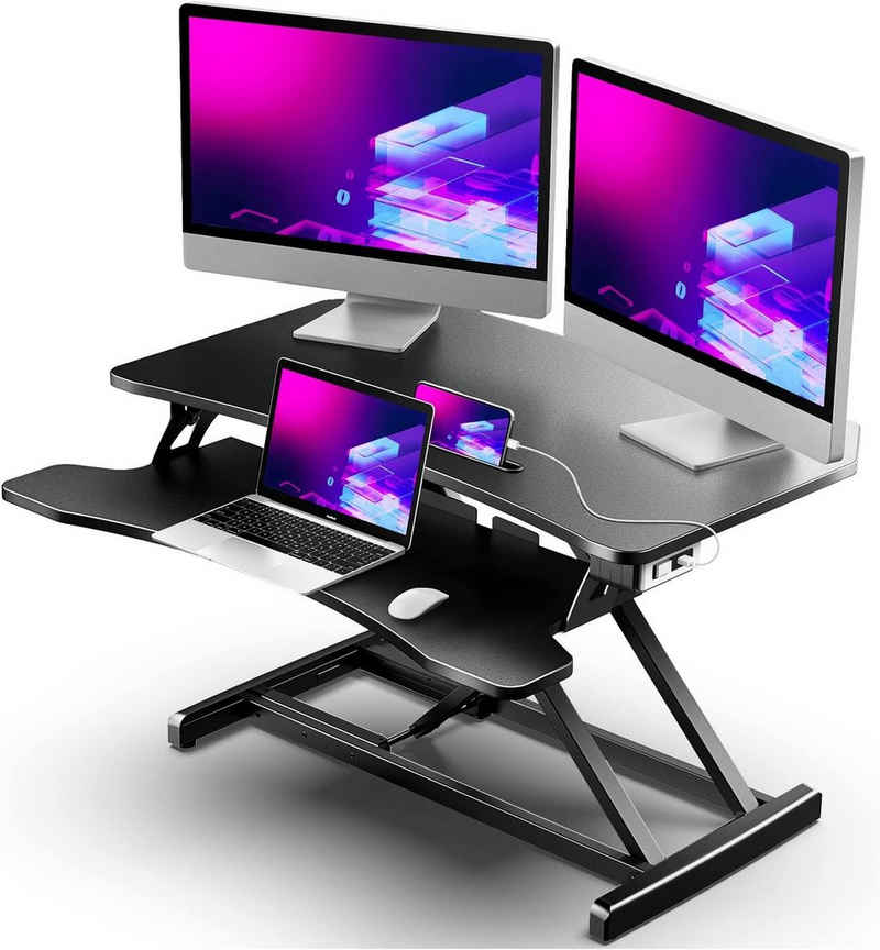 ABOX Schreibtisch »GSD63HE« (set, Sitz-Steh-Schreibtisch), Höhenverstellbar Schreibtischaufsatz