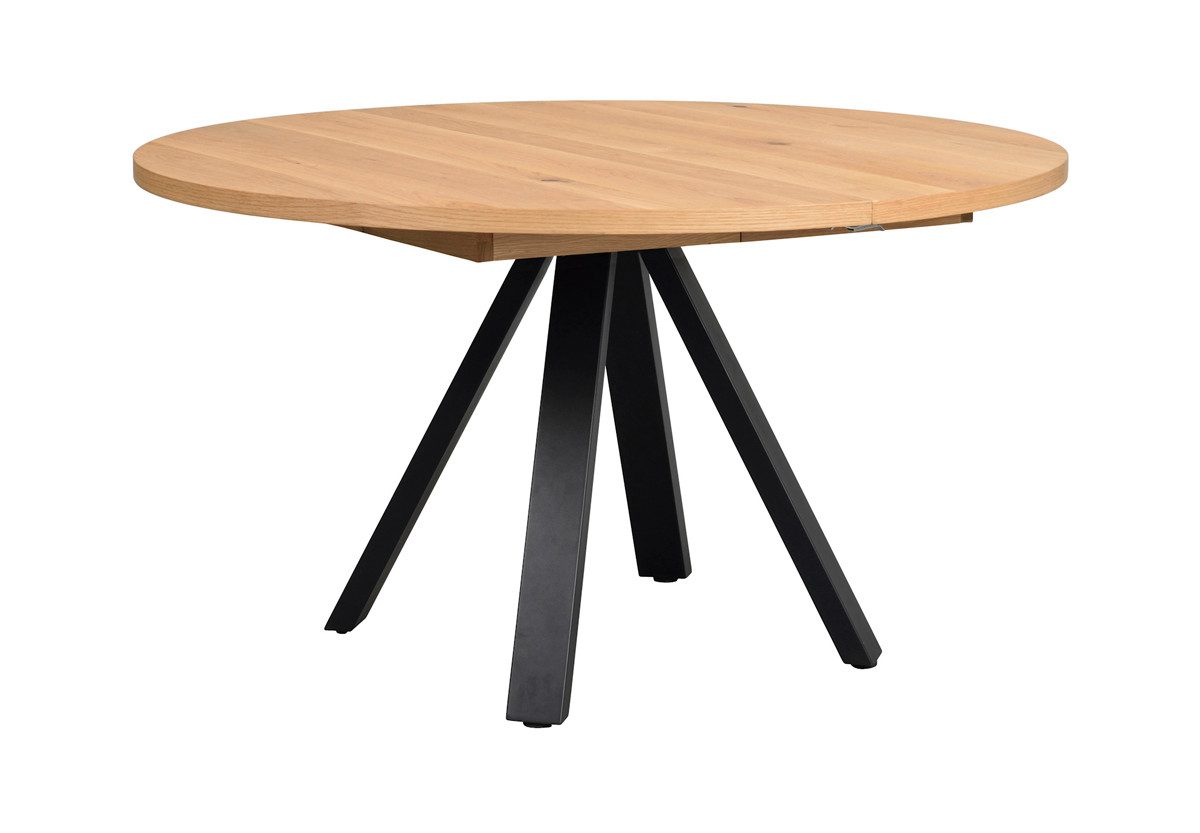 Maison ESTO Esstisch rund ausziehbar 135 cm Eiche geölt verlängerbar bis 235 cm (1 Tisch + 2 Einlegplatten), FSC®-zertifizierter geölter Eiche