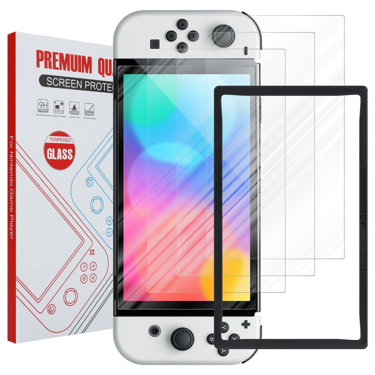 Cadorabo Schutzfolie für Nintendo OLED 4in1 Schutzfolie, (4-St)