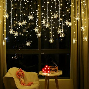 Dekorative Lichterkette Weihnachts-LED-Lichterketten, Schneeflocken-Licht, wasserdicht, dekoratives Licht