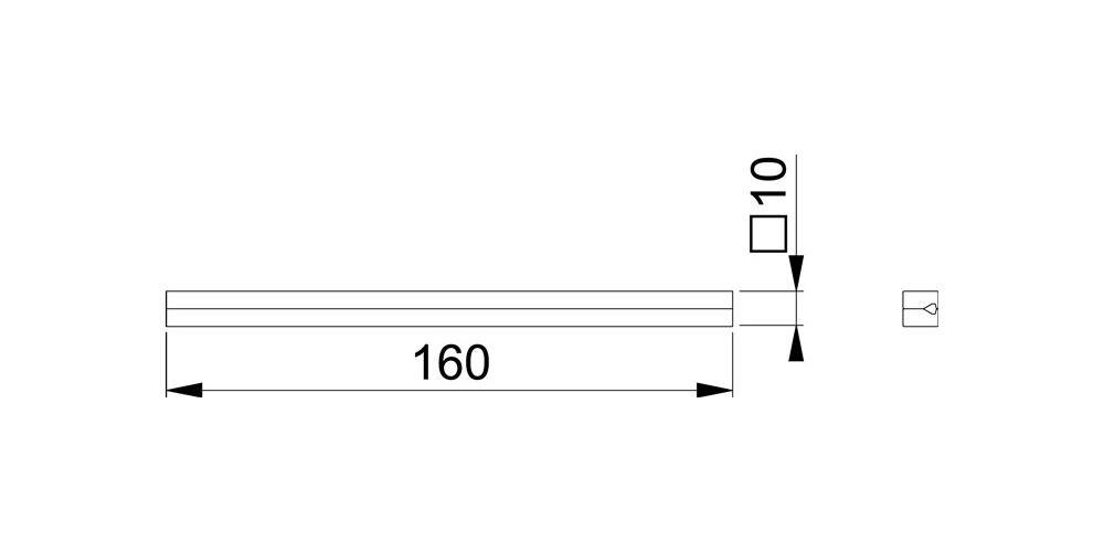 Vierkant x verzinkt mm Türbeschlag geteilt 100 Eisen I-Profilstift HOPPE Vierkantstift 10