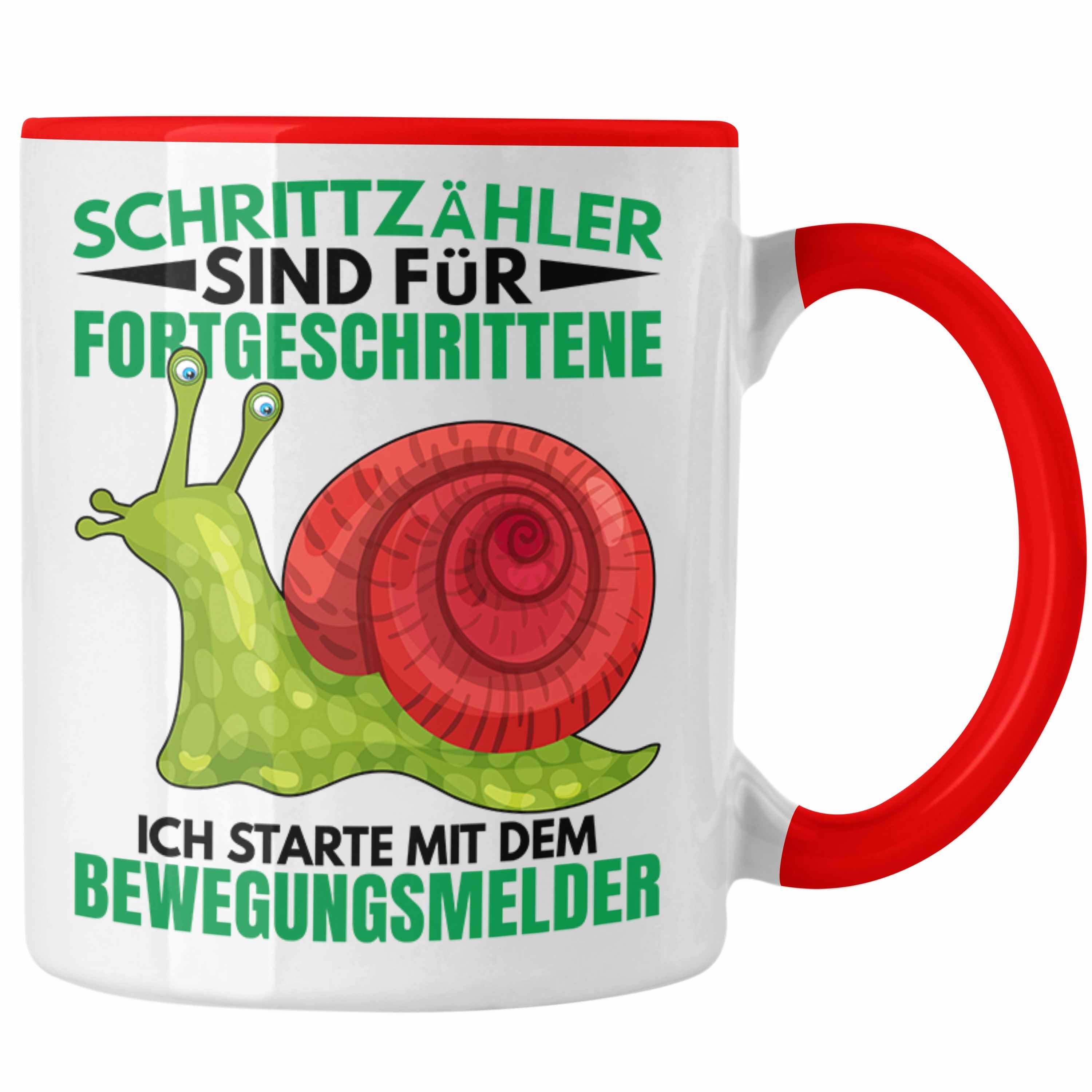 Trendation Tasse Trendation - Lustiger Schnecken Spruch Tasse Geschenk Humor Witzige Sprüche Rot | Teetassen