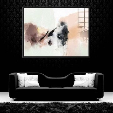 DOTCOMCANVAS® Acrylglasbild Elegant Scenery - Acrylglas, Acrylglasbild weiß beige braun moderne abstrakte Kunst Druck Wandbild