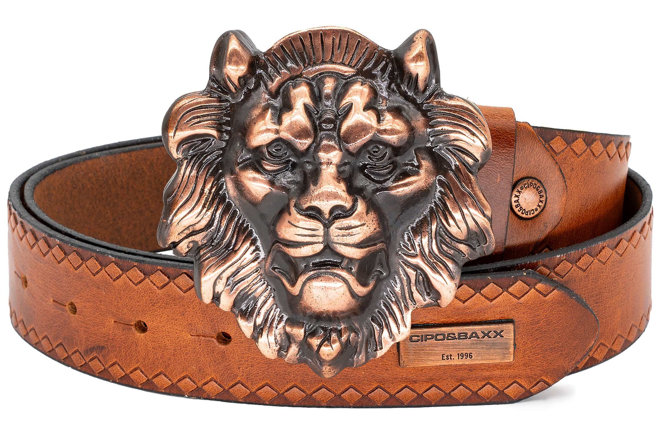 Cipo & Baxx Ledergürtel Herren Gürtel BA-CG196 (1-St) Metall Patch und Schn günstig online kaufen