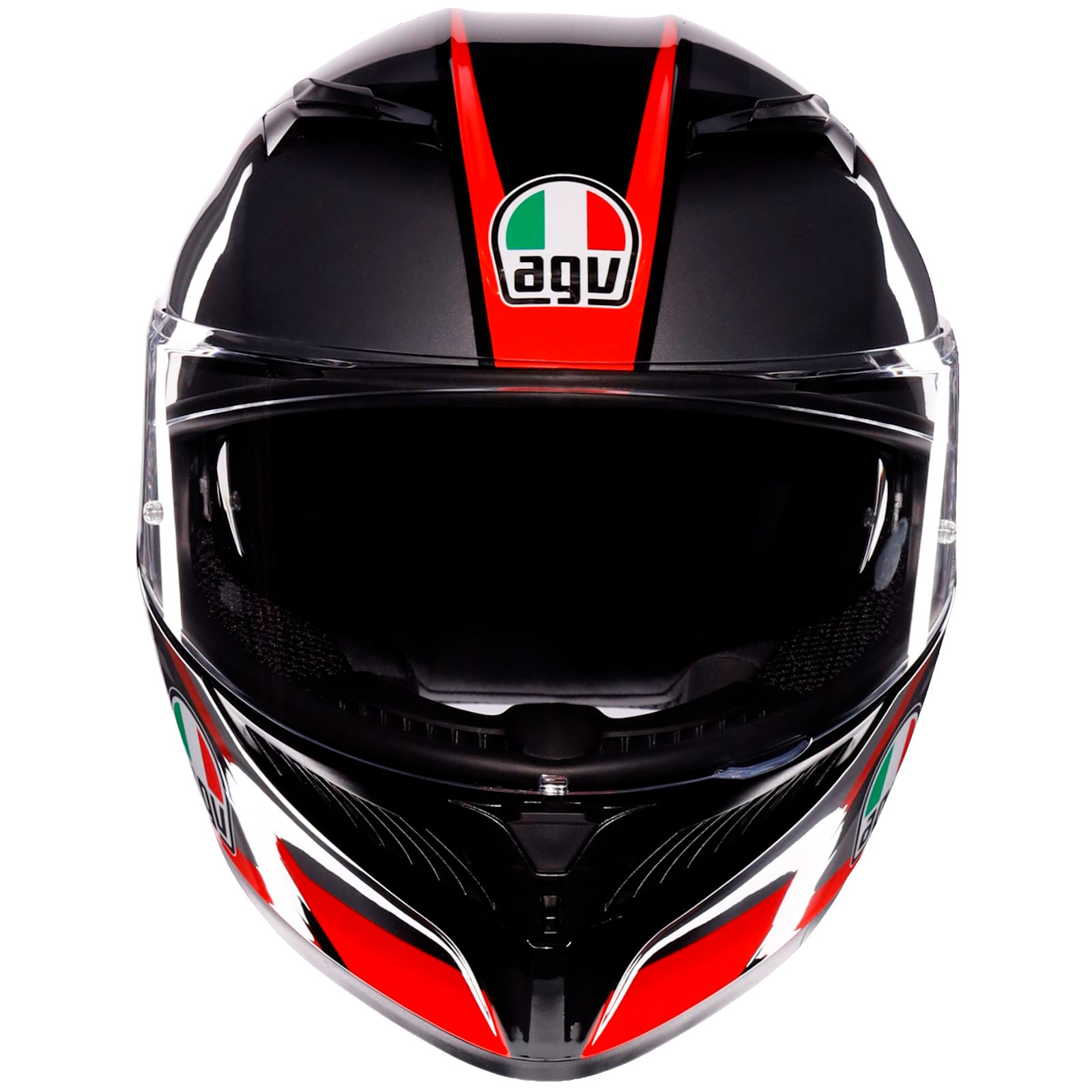 AGV Motorradhelm AGV K3 Integralhelm Striga schwarz / grau / rot XL (1er Set), integralhelm motorrad