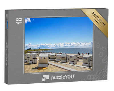 puzzleYOU Puzzle Strandkörbe in Büsum, Nordsee, Deutschland, 48 Puzzleteile, puzzleYOU-Kollektionen Büsum