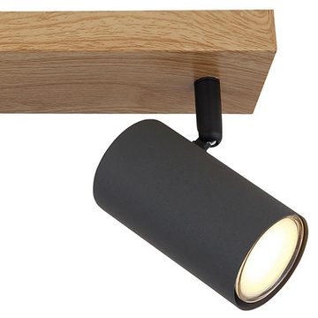 Globo Deckenleuchte Deckenleuchte Wohnzimmer Deckenlampe Deckenstrahler Holz Optik, Strahler, 2 - flammig, dimmar - abhängig vom Leuchtmittel, ohne Leuchtmittel, Lichtfarbe ist abhängig vom Leuchtmittel, Schlafzimmer, Garderobe & Flur, Gästezimmer, Küche, Flur, Esszimmer