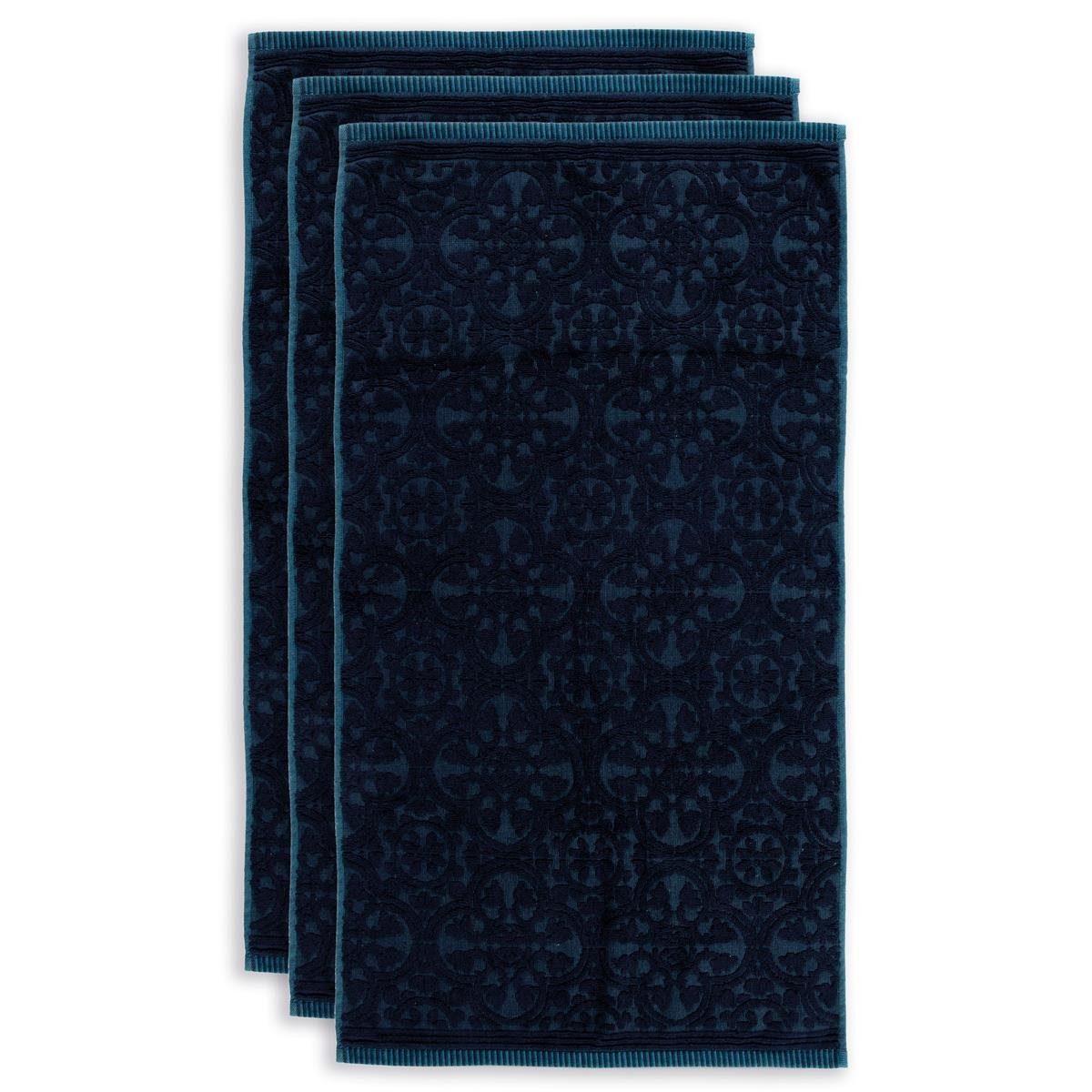 PiP Studio Handtuch Tile Pip Cotton, (1-St) Set terry, Dark Baumwolle A Dunkelblau 3 55X100 100% Blue