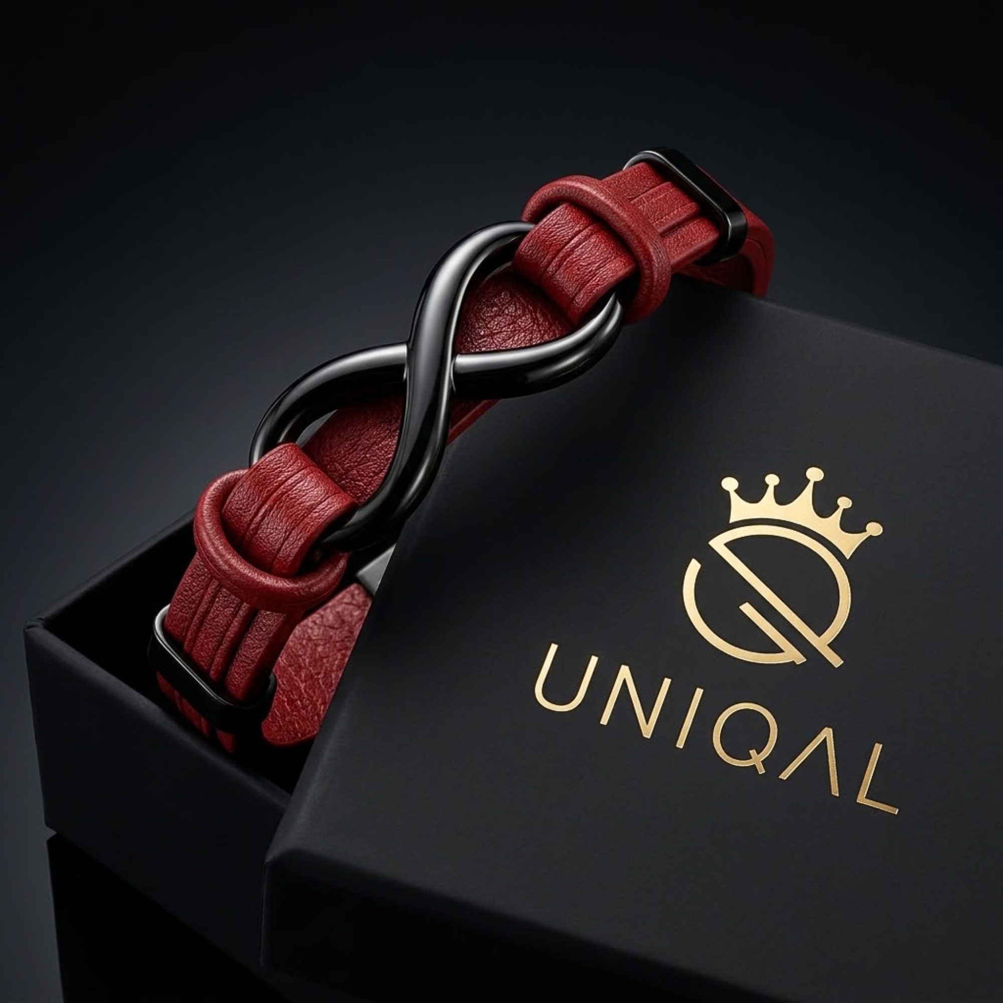 UNIQAL.de Lederarmband Unendlichkeit Leder Armband "INFINITY" Herren (Edelstahl, Echtleder, Casual Style, Handgefertigt), Designed in Germany – Bild 2 von 5