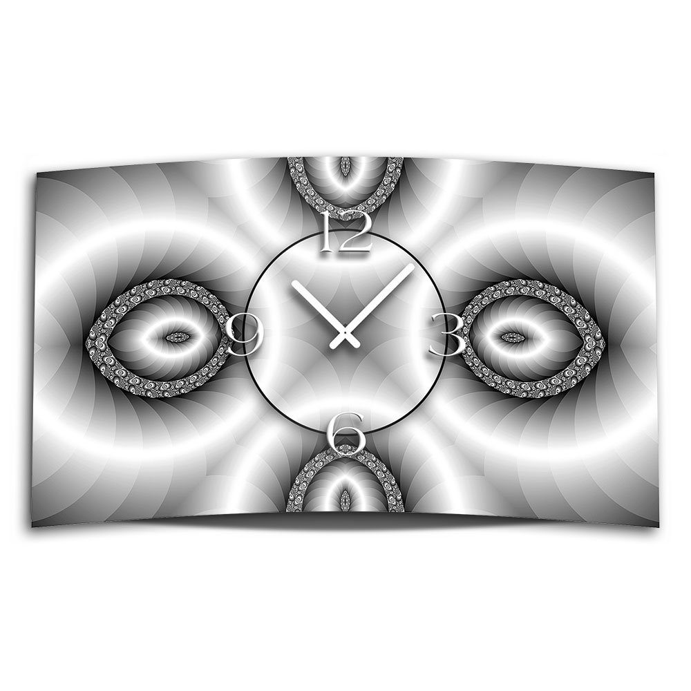 dixtime Wanduhr Digital Art sw Designer Wanduhr modernes Wanduhren Design leise kein (Einzigartige 3D-Optik aus 4mm Alu-Dibond)