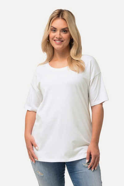 Ulla Popken Rundhalsshirt T-Shirt Oversized Rundhals Halbarm