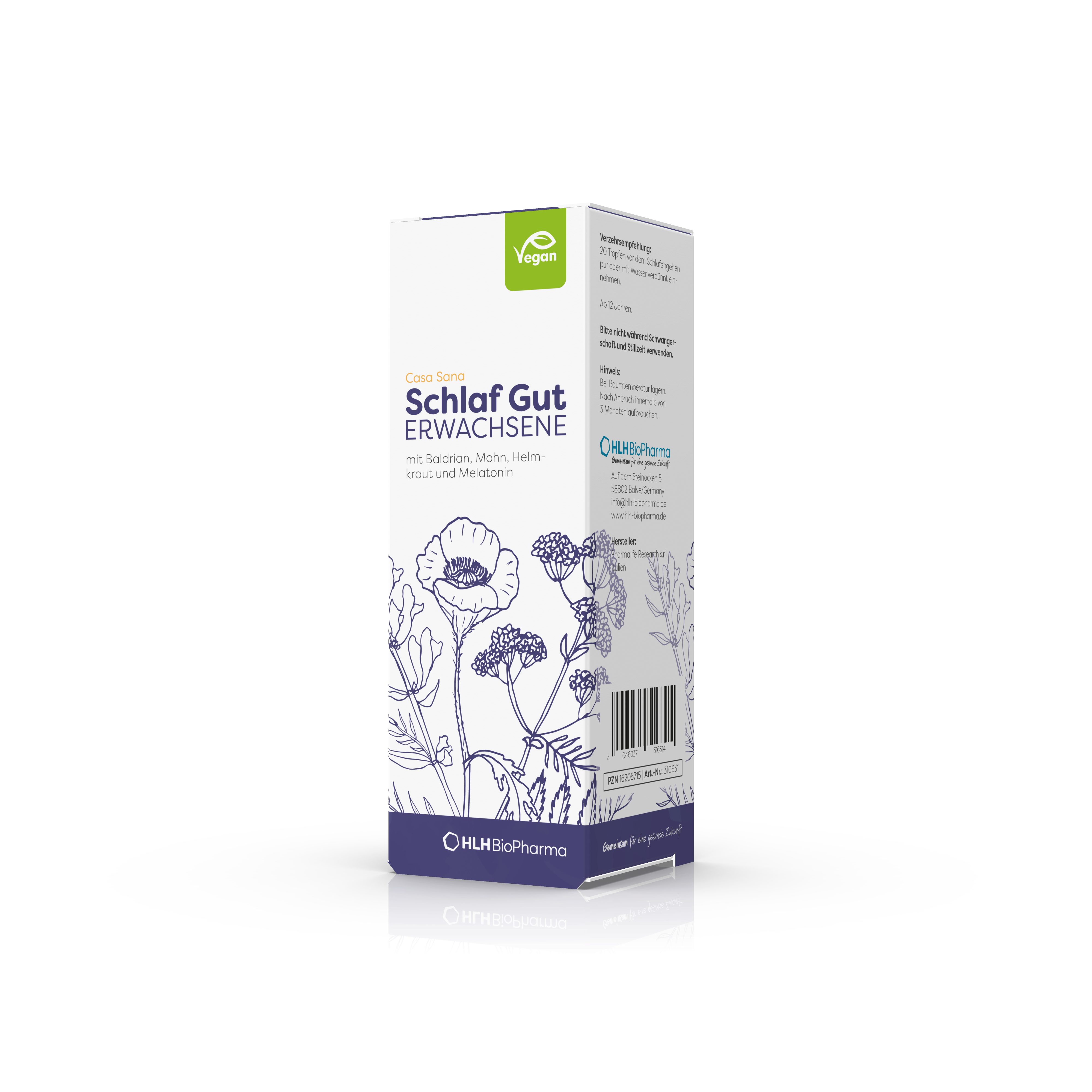 Casa Sana Casa Sana Schlaf Gut ERWACHSENE Tropfen zum Einnehmen, 50 ml, Vor Gebrauch schütteln