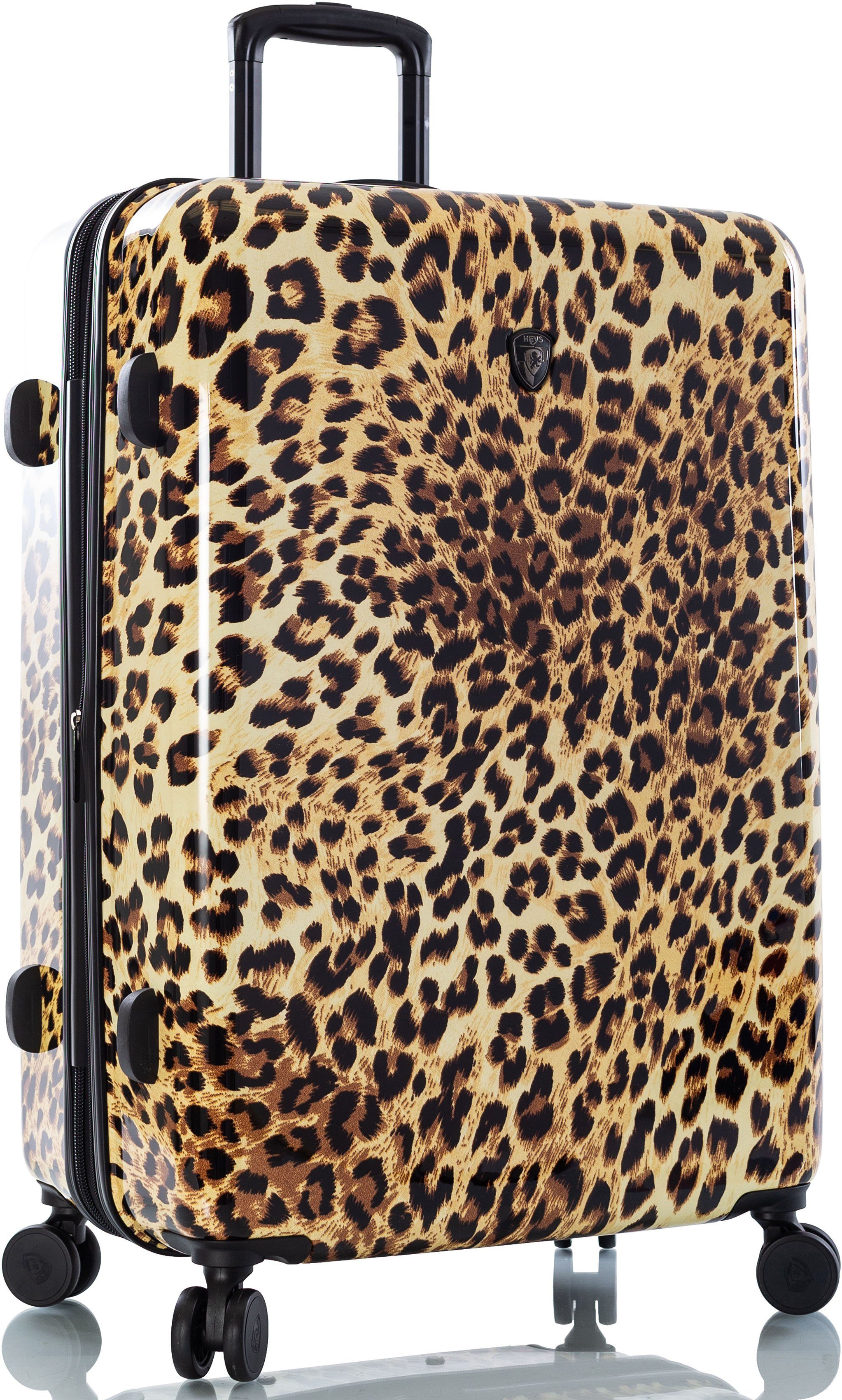 76 mit 4 Leopard, Leopard Hartschalen-Trolley Volumenerweiterung Brown Heys cm, Rollen,