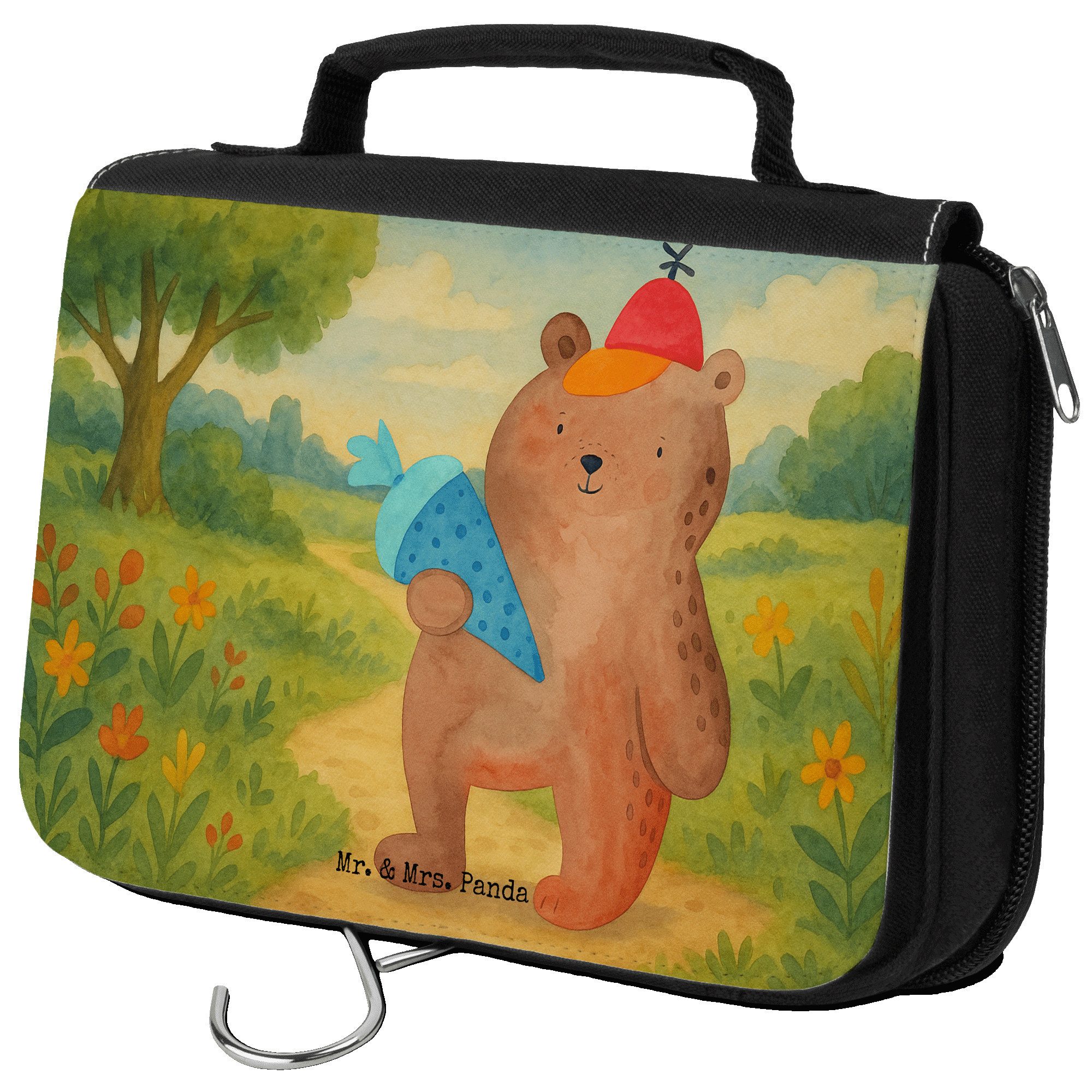 Kulturbeutel Bär Schultüte Design, Kulturbeutel, Weiß, Einschulung Geschenk, Grund