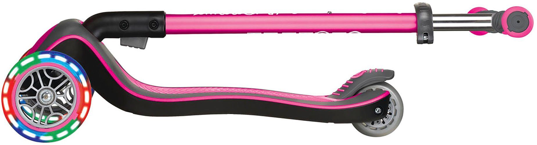LIGHTS, mit Dreiradscooter DELUXE ELITE pink authentic sports Leuchtrollen Globber toys &