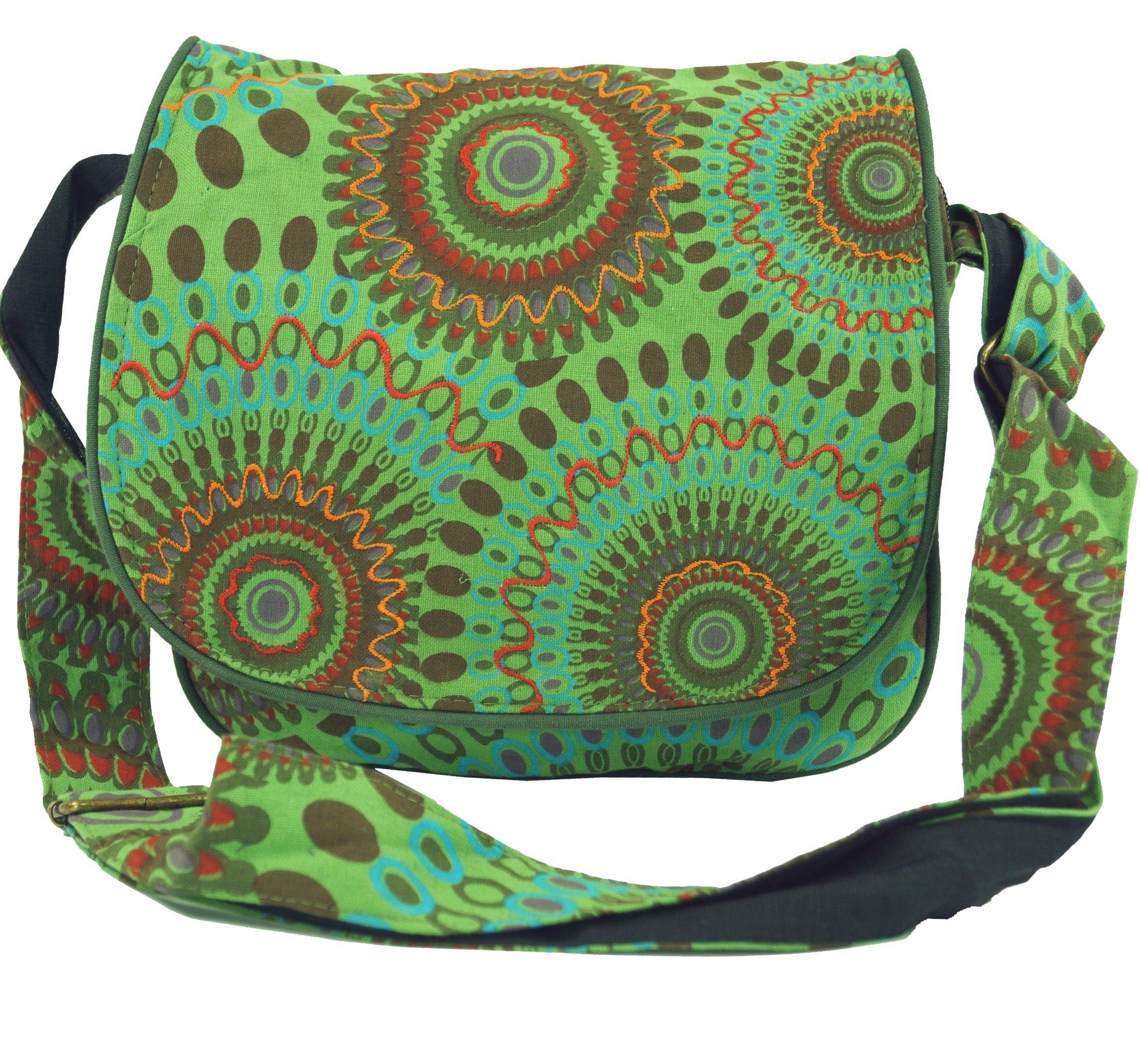 Guru-Shop Schultertasche Schultertasche, Hippie Tasche, Goa Tasche - grün