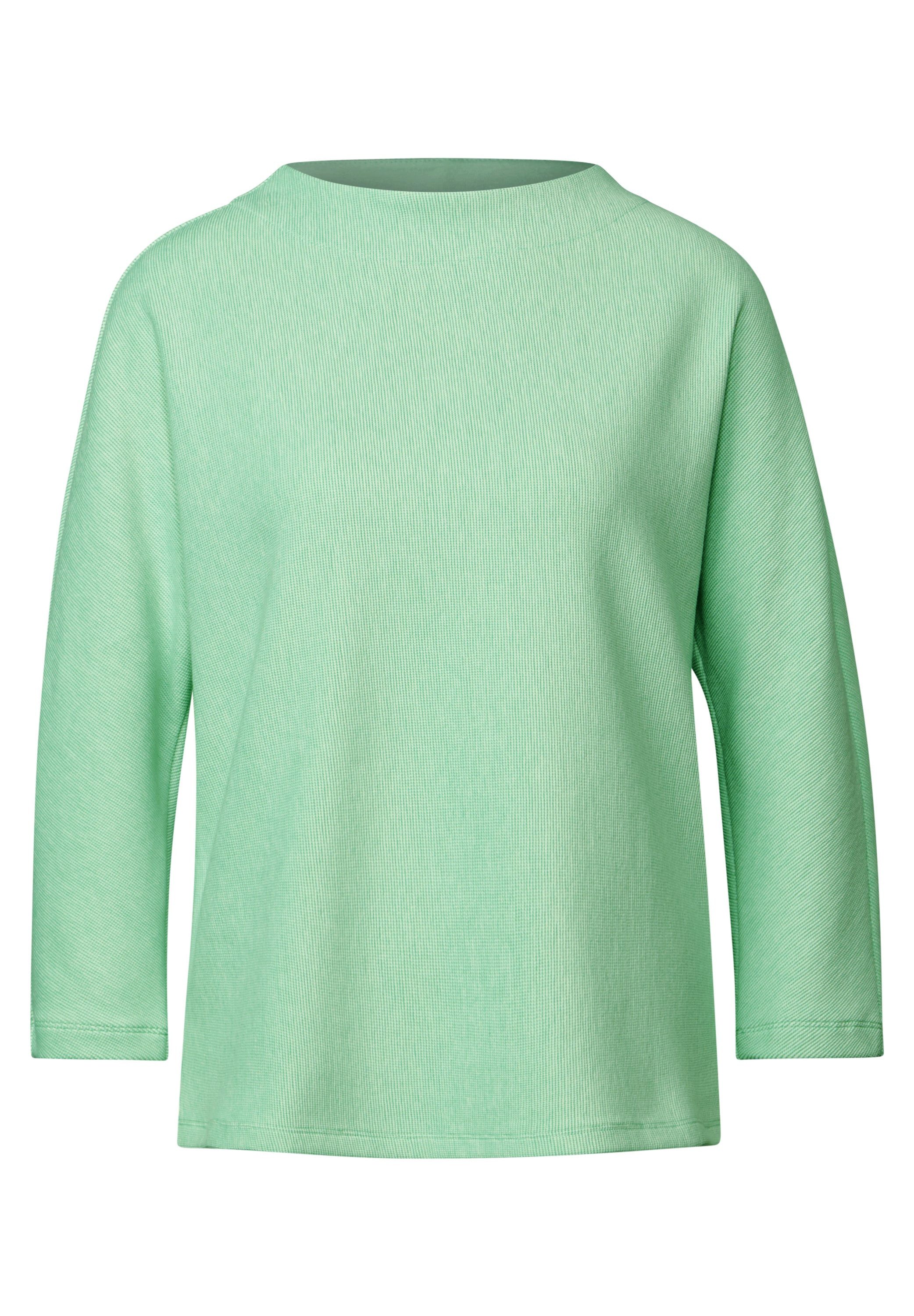 STREET ONE Rundhalsshirt Two-Tone Strukturshirt (1-tlg) günstig online kaufen