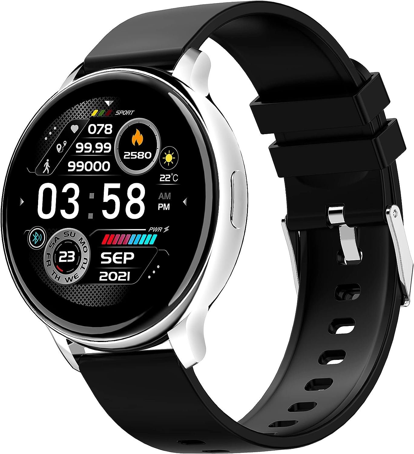 findtime Smartwatch (1,28 Zoll, Android iOS), Herren mit Telefonfunktion  Armbanduhr Fitnessuhr Blutdruck Sportuhr