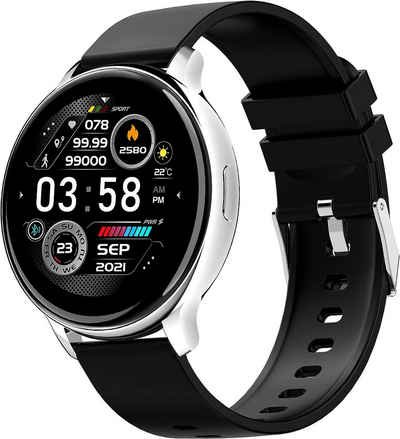 findtime Smartwatch (1,28 Zoll, Android iOS), Herren mit Telefonfunktion Armbanduhr Fitnessuhr Blutdruck Sportuhr