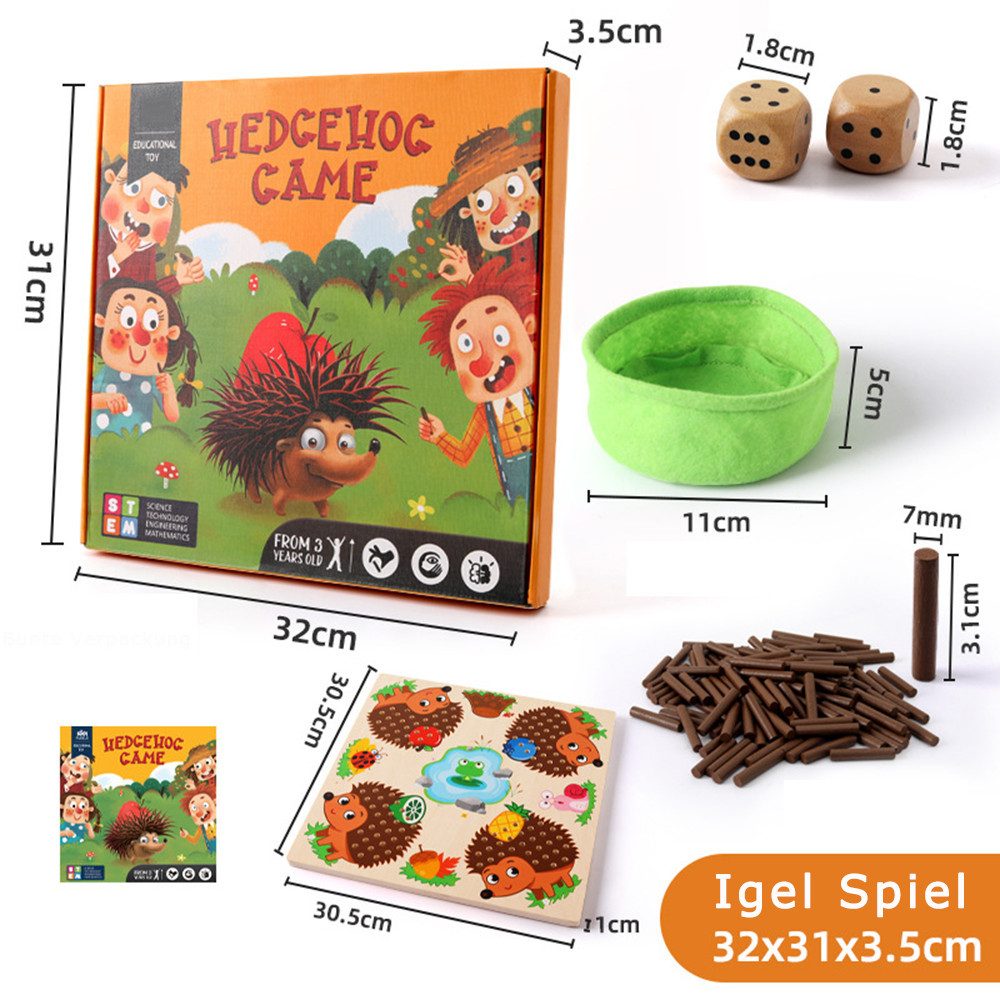 Zaewry Lernspielzeug Holz-Steckspiel,Montessori-Spielzeug,Feinmotorik, Familienreisespiel, Kerplunk-Spiel für Kinder, pädagogisches Zählspielzeug,Mathe – Bild 5 von 5