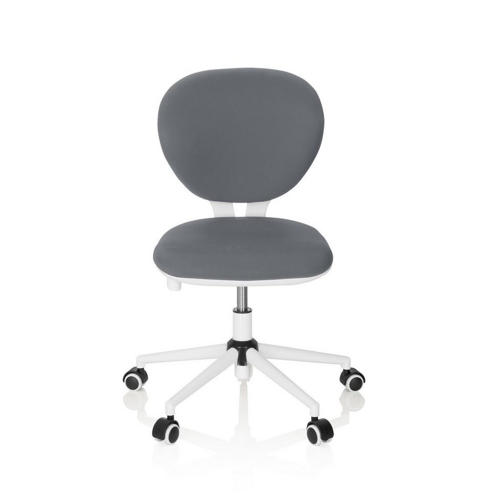 hjh OFFICE 640510 Kinder und Jugendstuhl Kid Flex Stoff Grau mitwachsender Drehstuhl Fu/ßablage /& R/ückenlehne h/öhenverstellbar