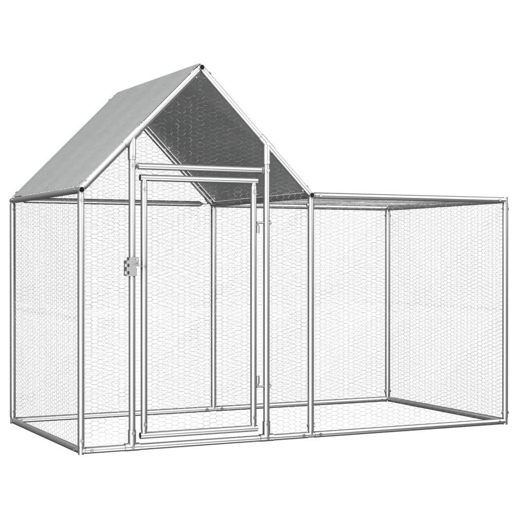 vidaXL Hühnerstall, Hühnerkäfig 2x1x1,5 m Verzinkter Stahl