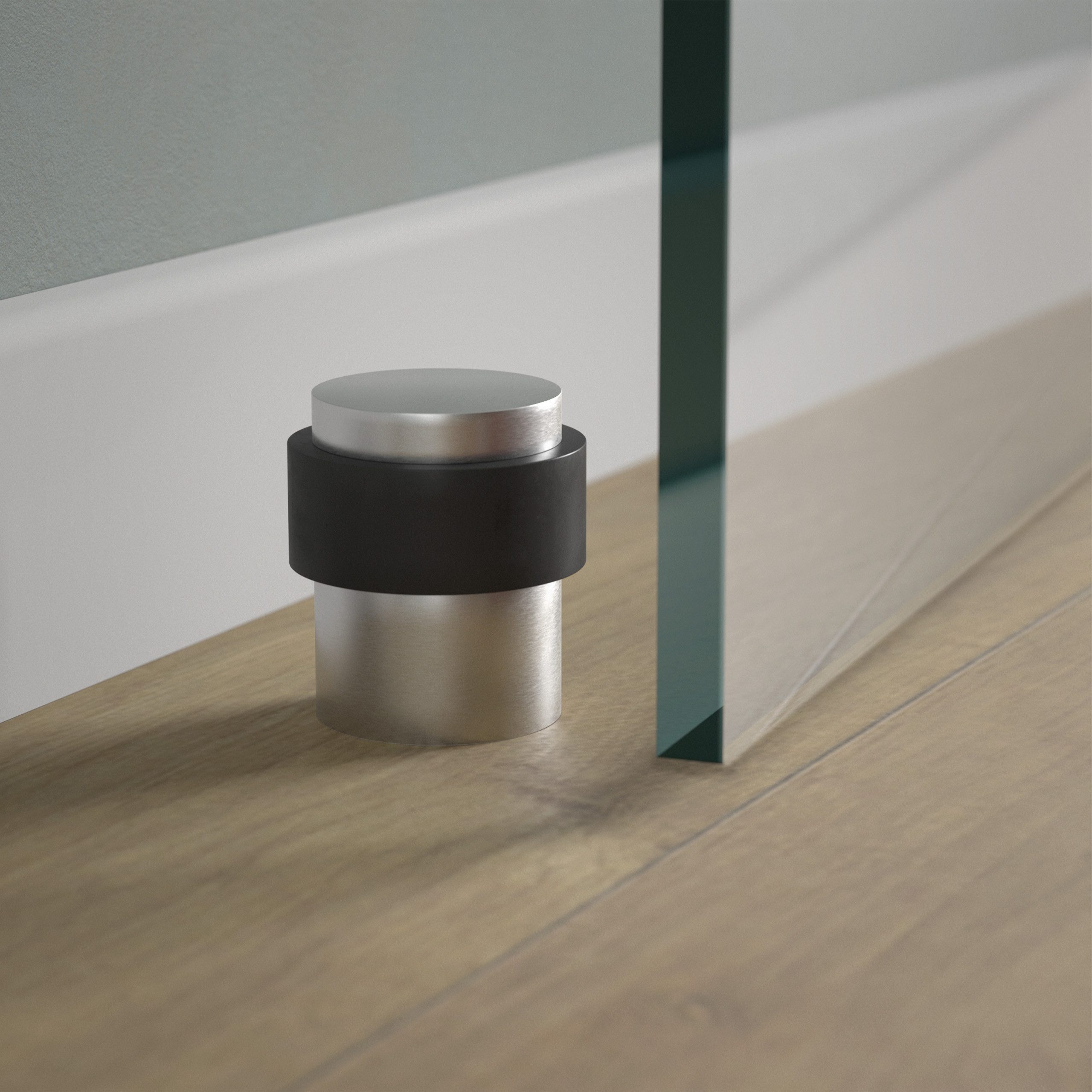 SO-TECH® Türstopper Thor Bodentürstopper Höhe 40 mm echt Edelstahl massiv (1 St), Durchmesser 30 / 36 mm, Edelstahl V2A gebürstet – Bild 2 von 5