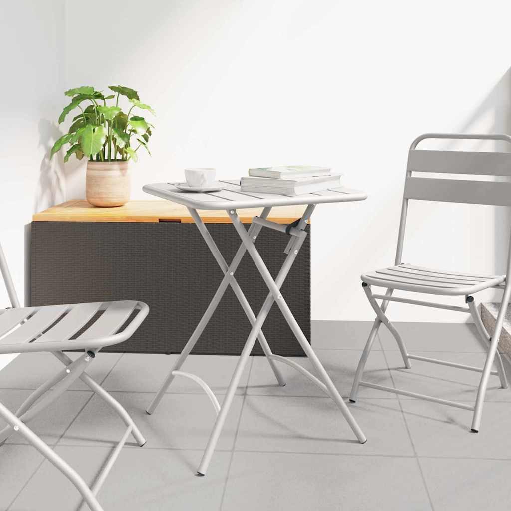 vidaXL Gartentisch Bistrotisch Beige 55 x 55 x 72,5 cm Pulverbeschichteter Stahl (1-St)