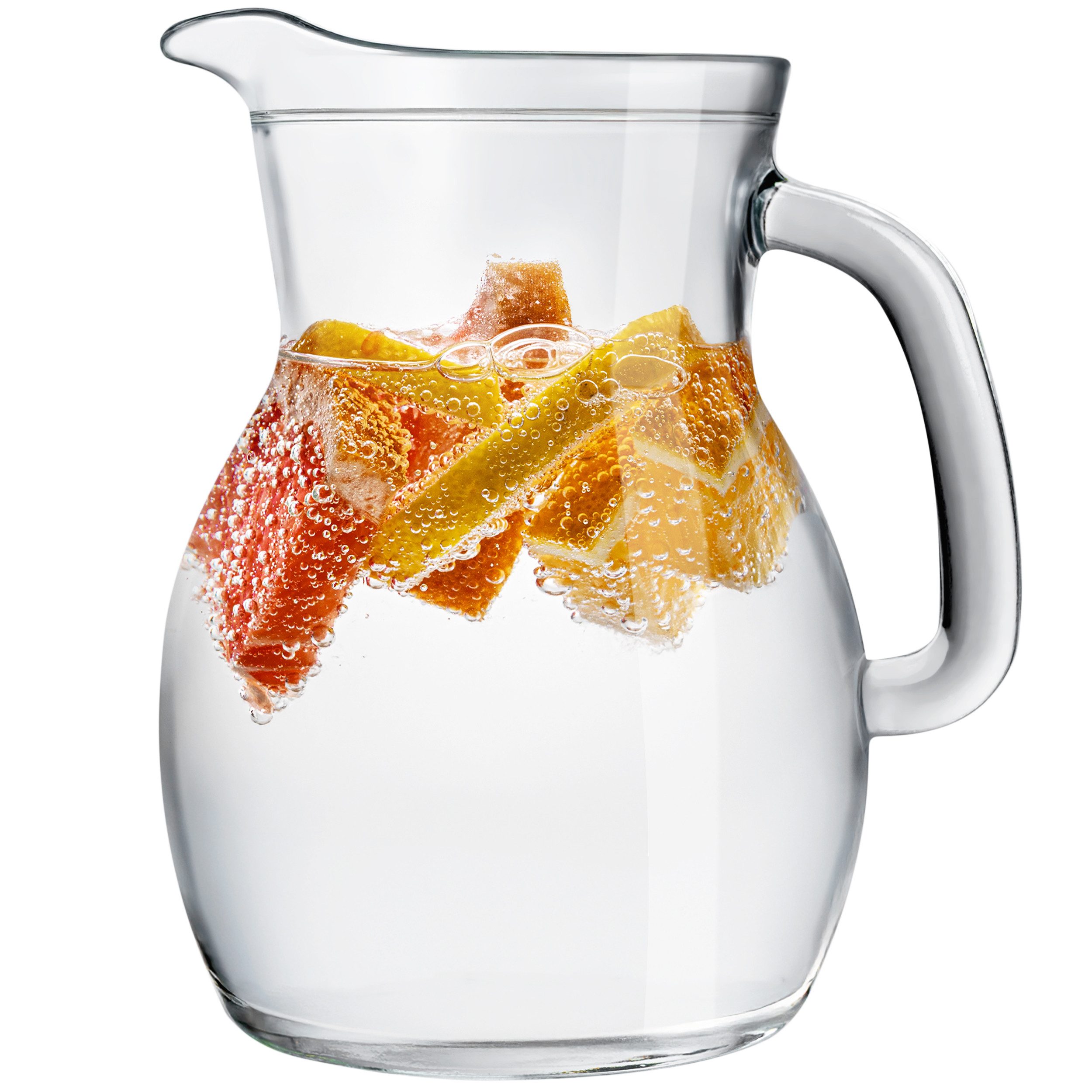 KONZEPT Wasserkrug Glaskrug Transparent Ergonomischer Griff, (1-tlg), Volumen: 1L, 500 ml, 250 ml. Set 1/2/3 Stk.