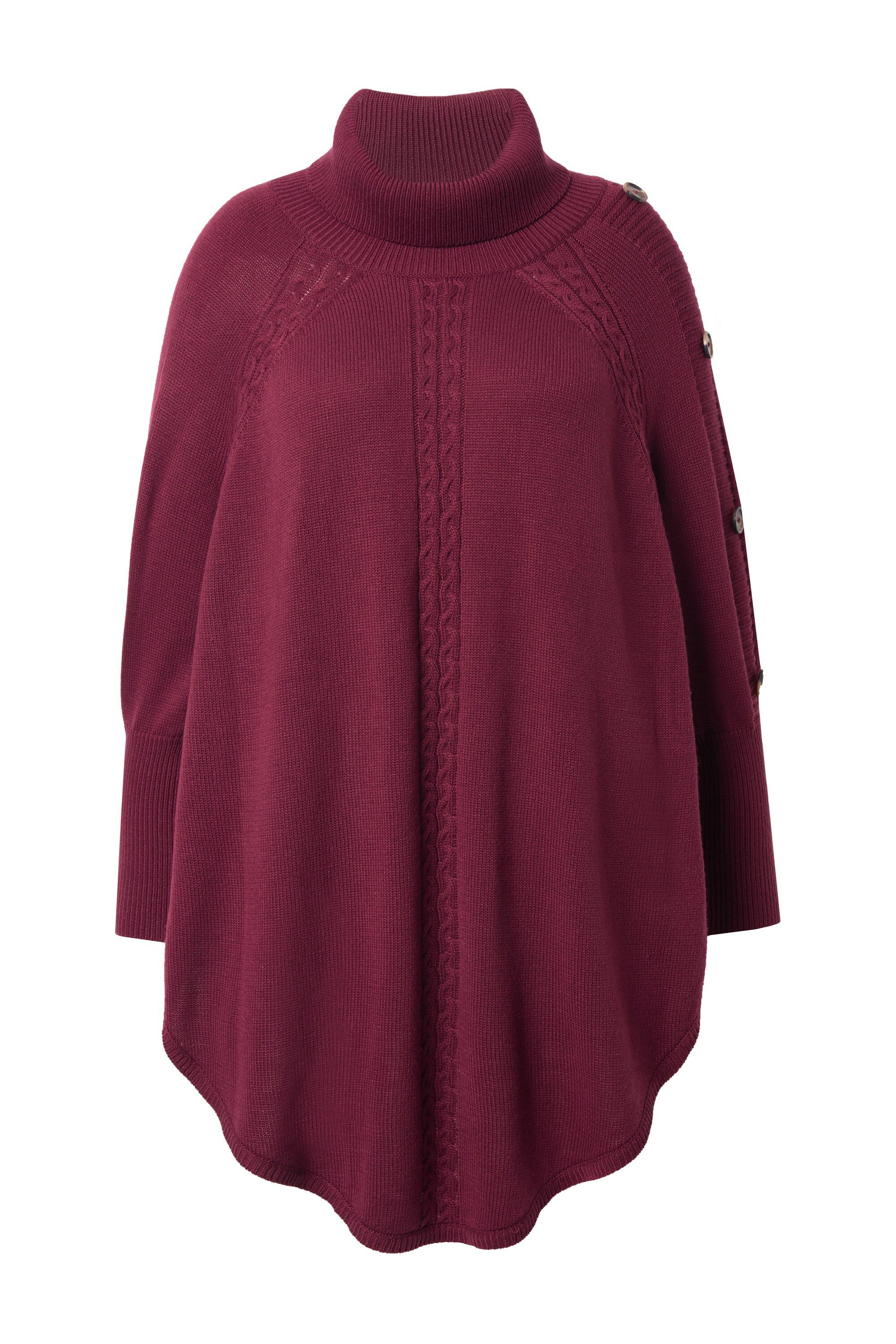 MIAMODA Pullunder Pullover Poncho-Style Zopfmuster Zipfelsaum günstig online kaufen